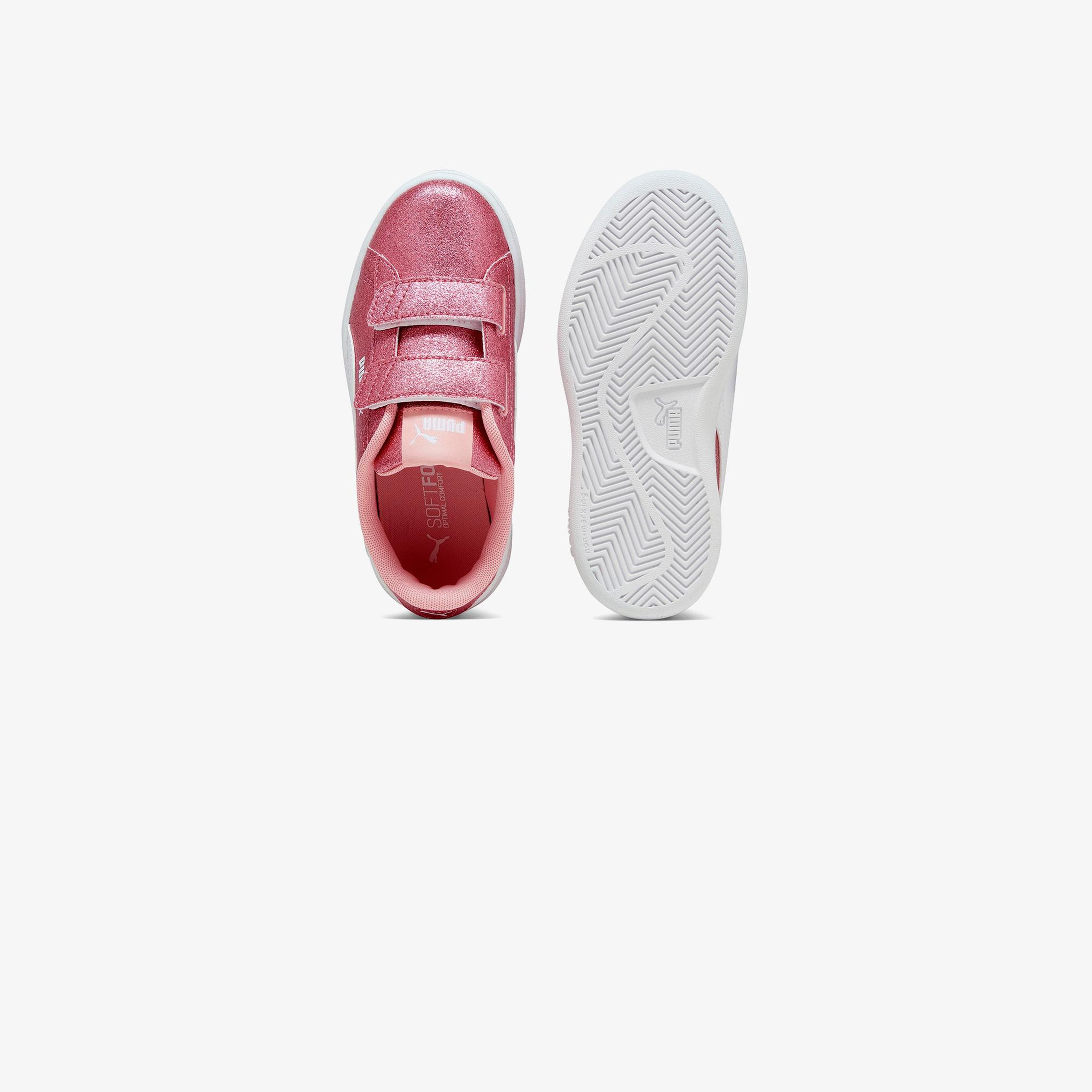 Puma Smash 3.0 Gliz Glam V PS Çocuk Pembe Spor Ayakkabı