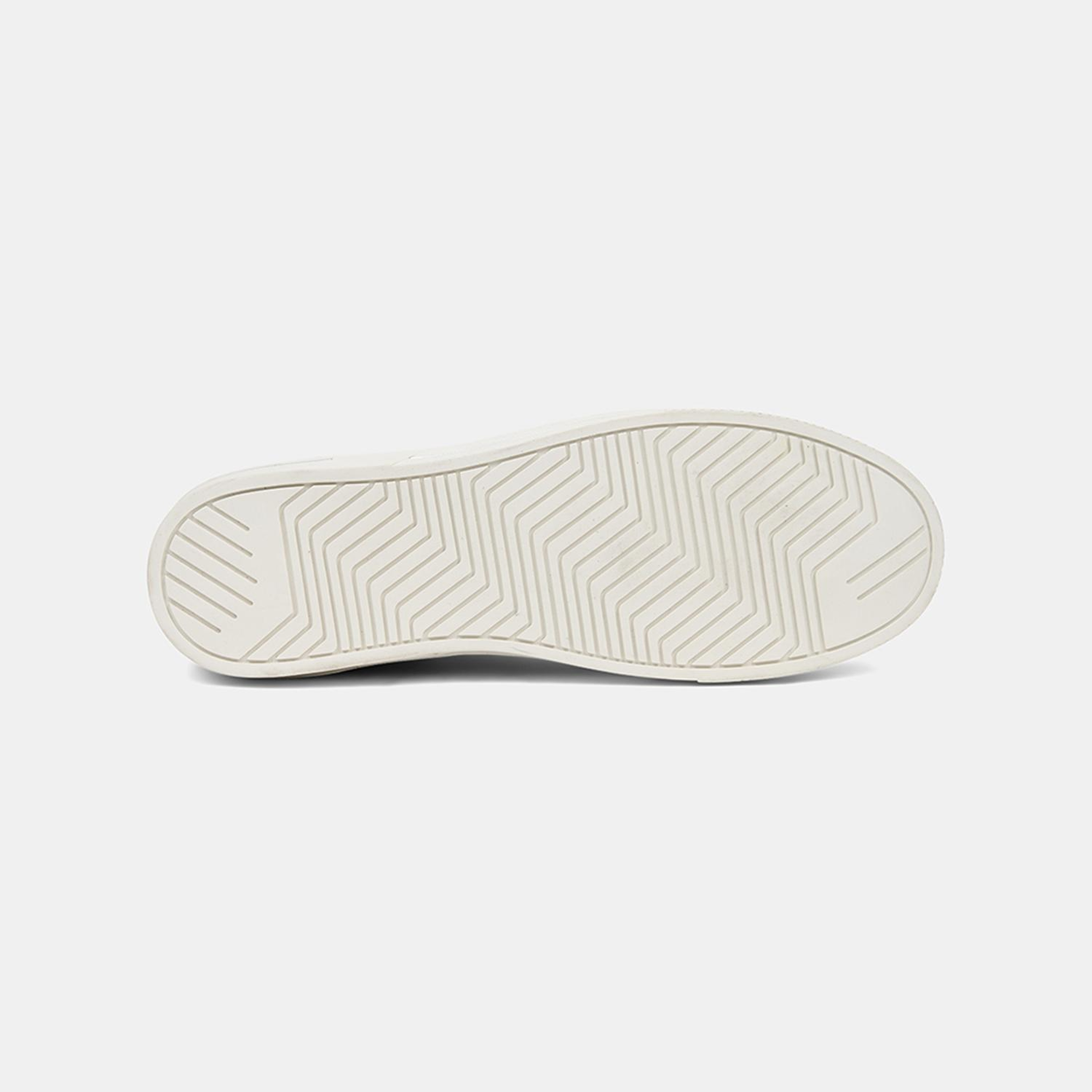 Erkek Siyah Lastik Bağcıklı Deri Sneaker