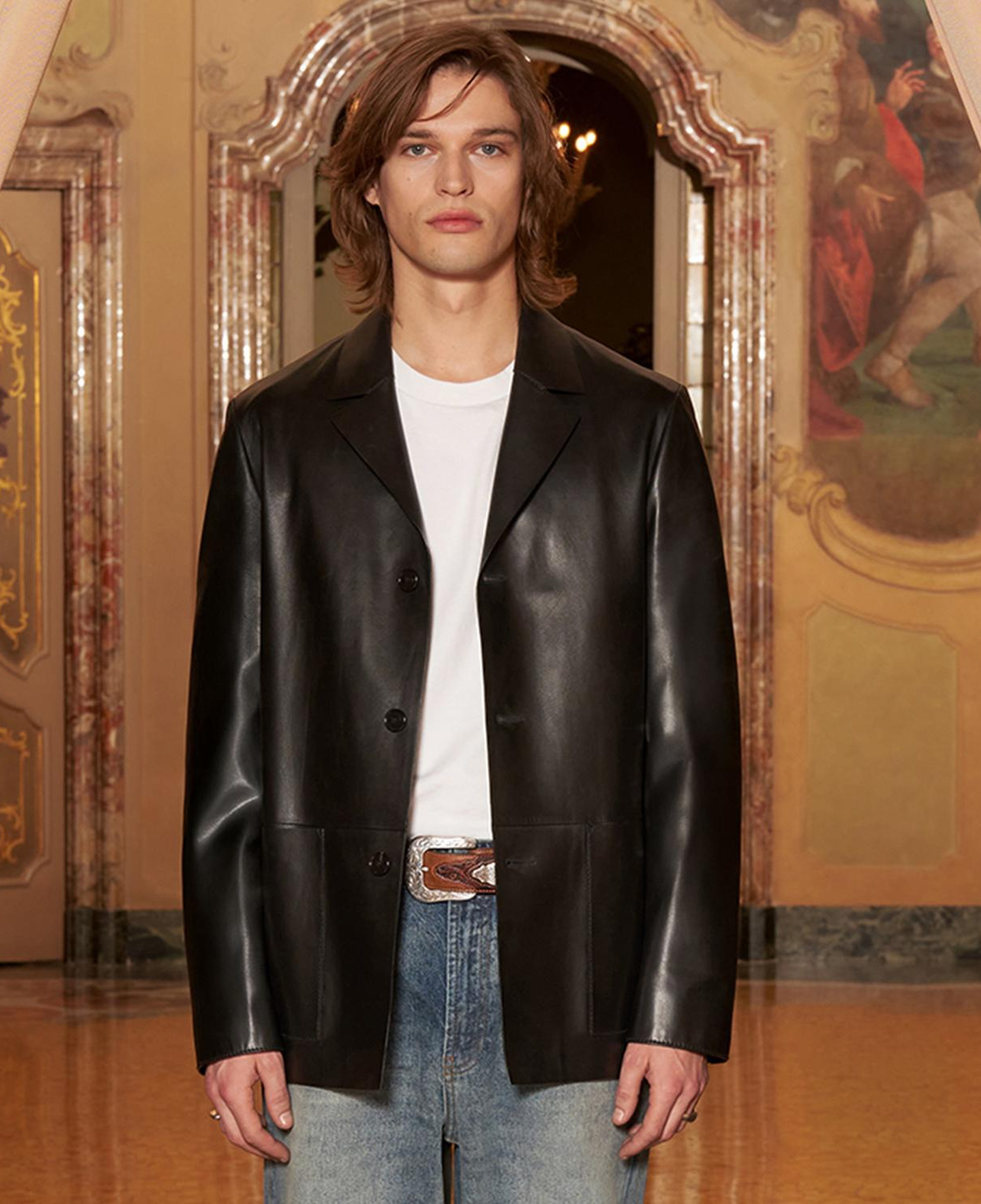 KeinxDesa Siyah Erkek Deri Ceket