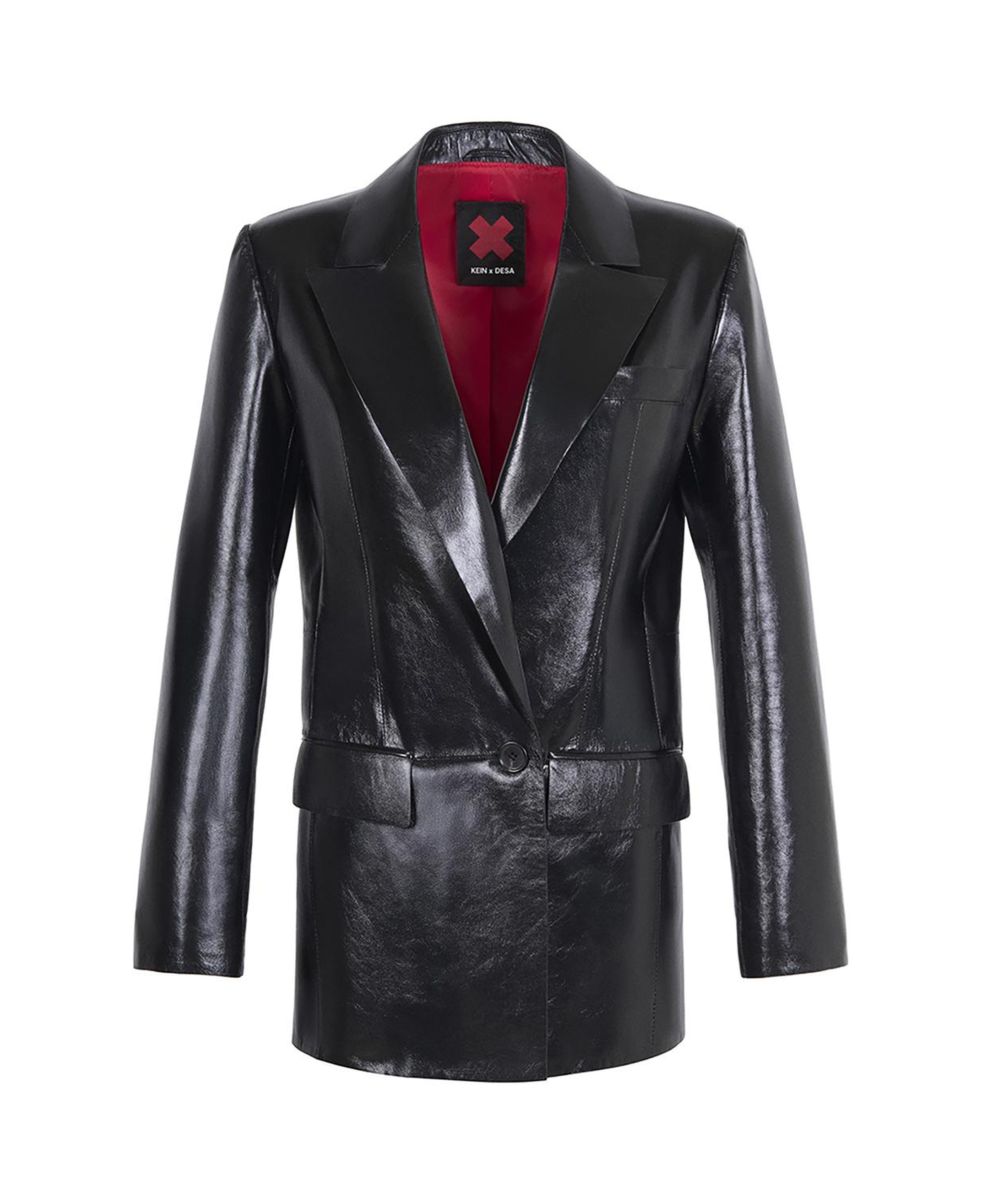 KeinxDesa Siyah Kadın Deri Blazer Ceket