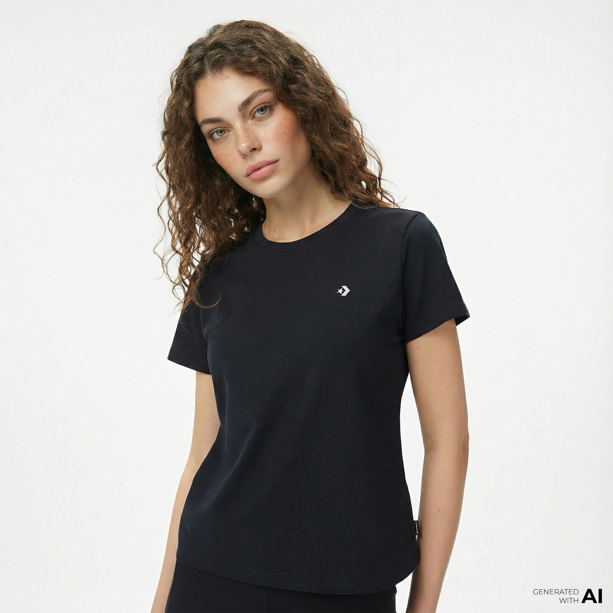 Converse Kadın Siyah T-Shirt