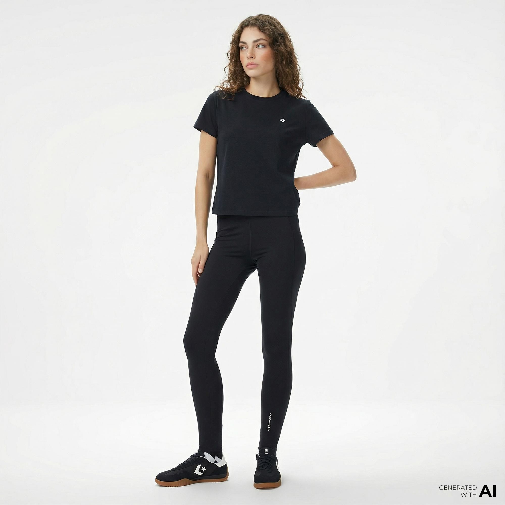 Converse Kadın Siyah T-Shirt