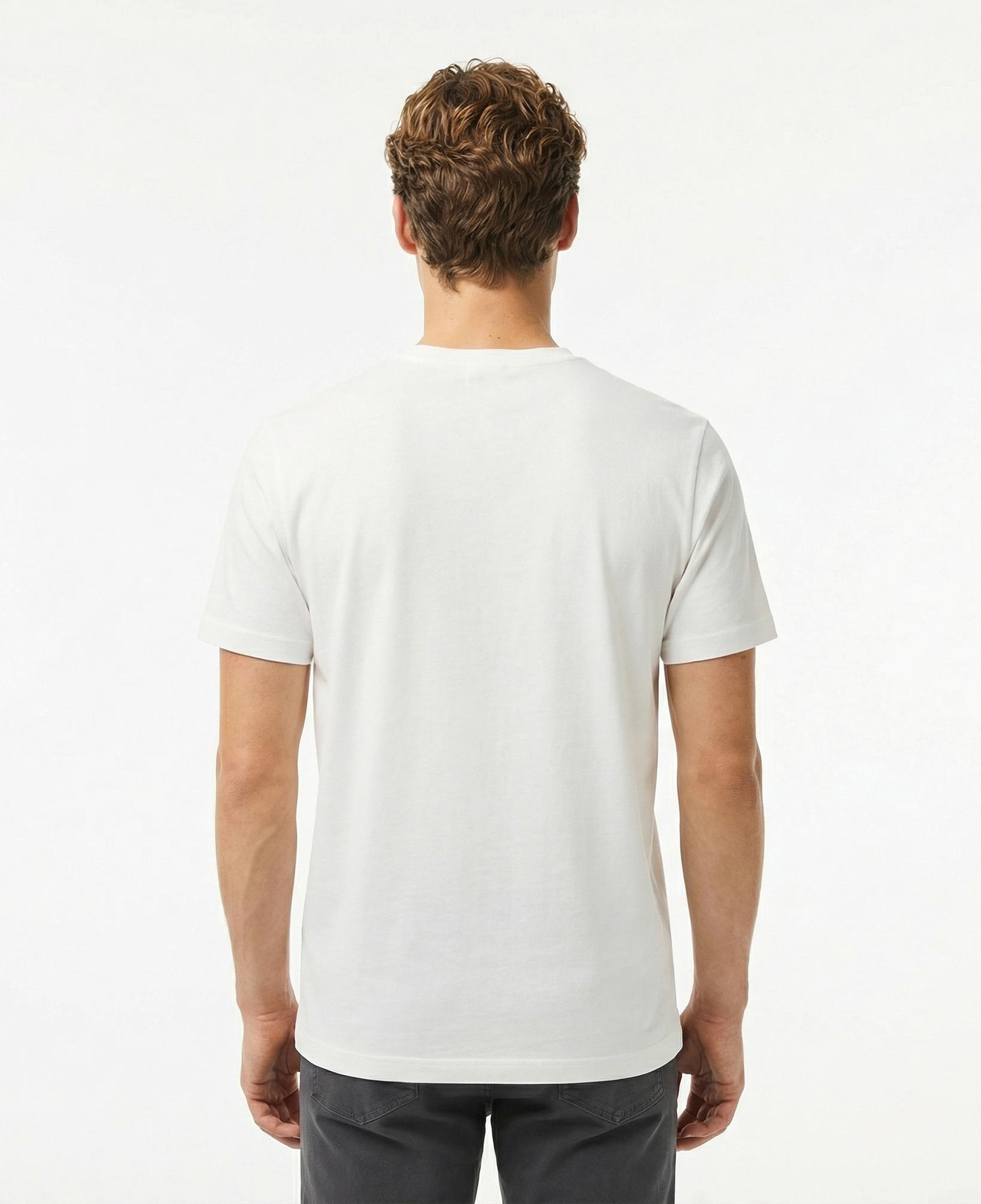 Lacoste Erkek Relaxed Fit Bisiklet Yaka Beyaz T-Shirt