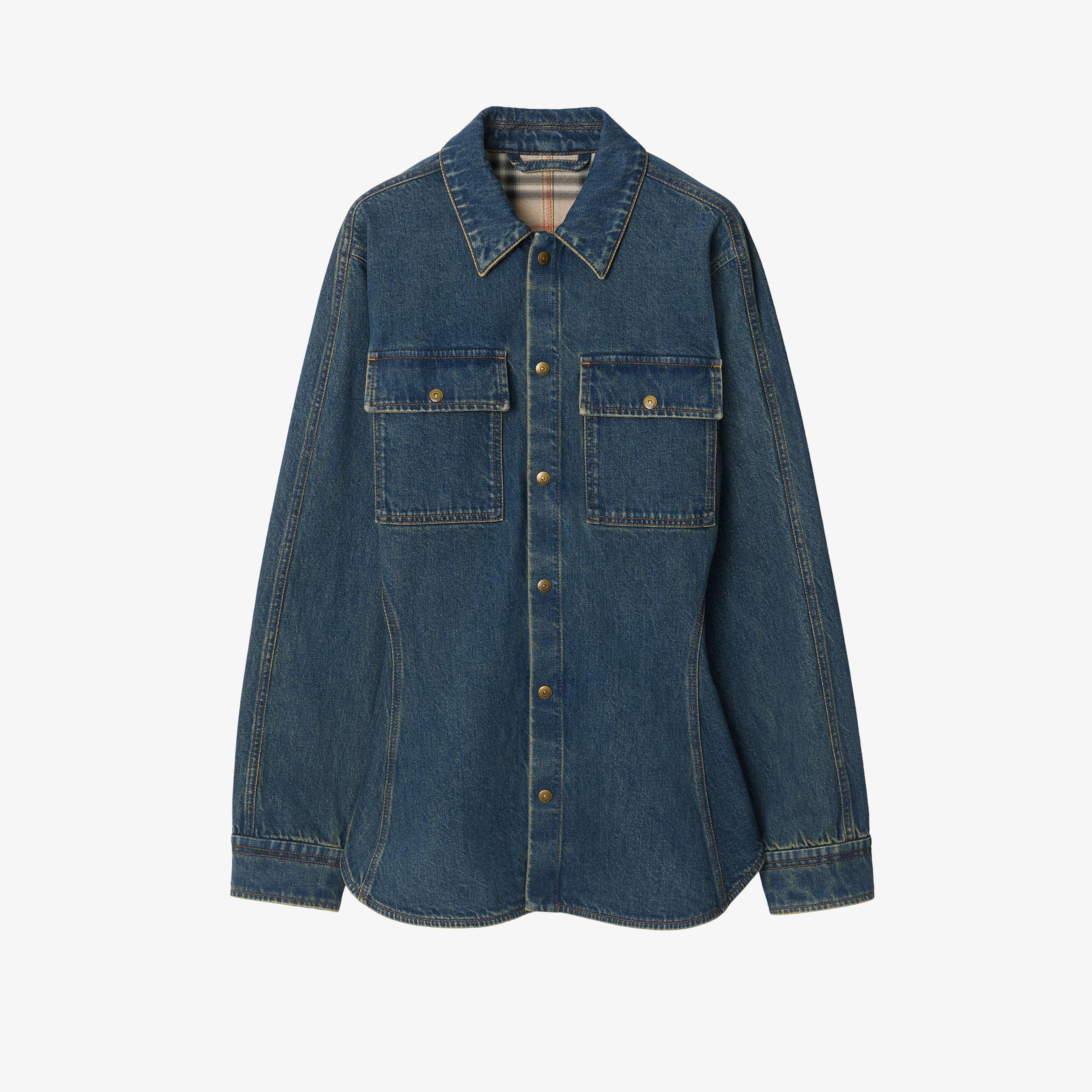 Burberry Fit-And-Flare Denim Kadın Lacivert Gömlek