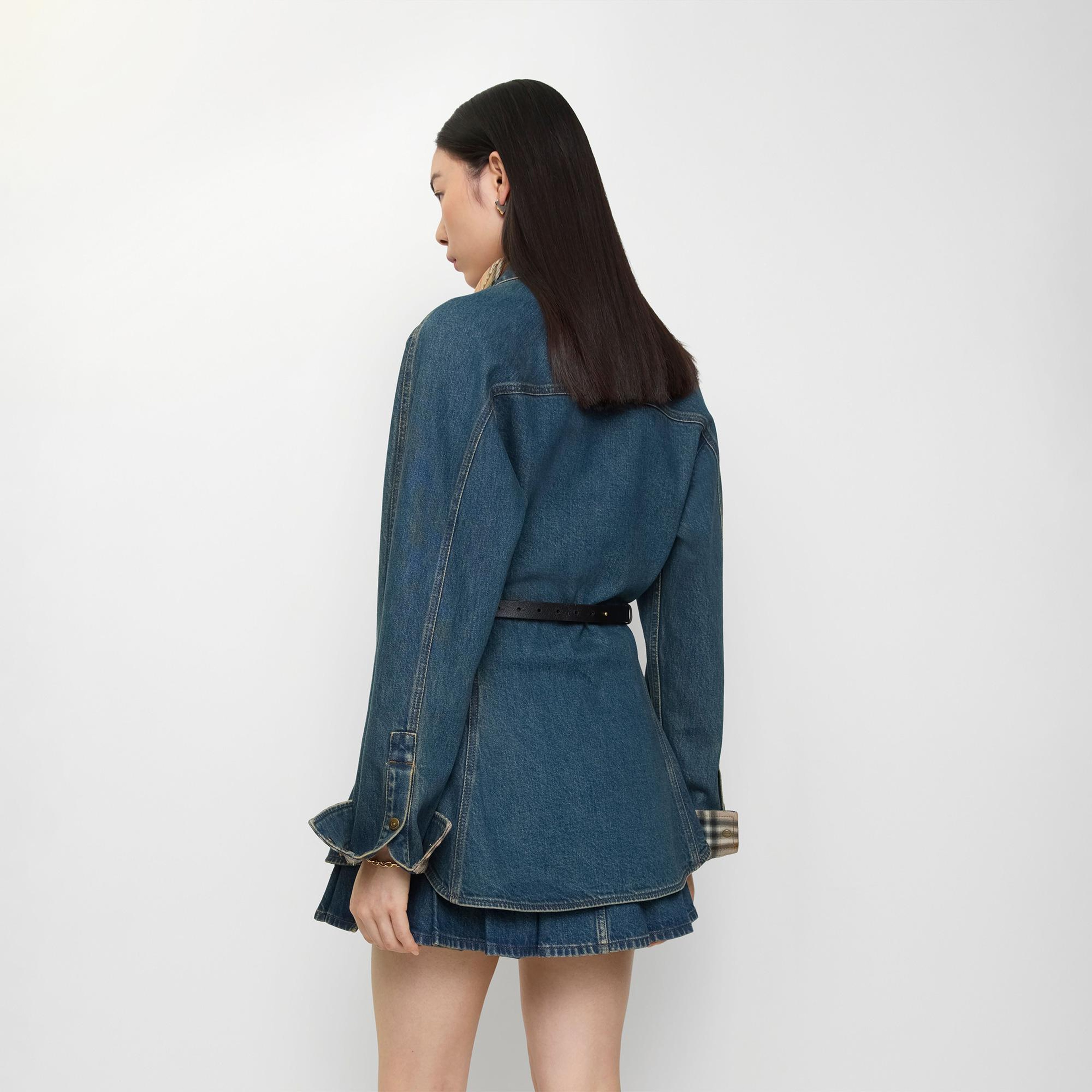 Burberry Fit-And-Flare Denim Kadın Lacivert Gömlek