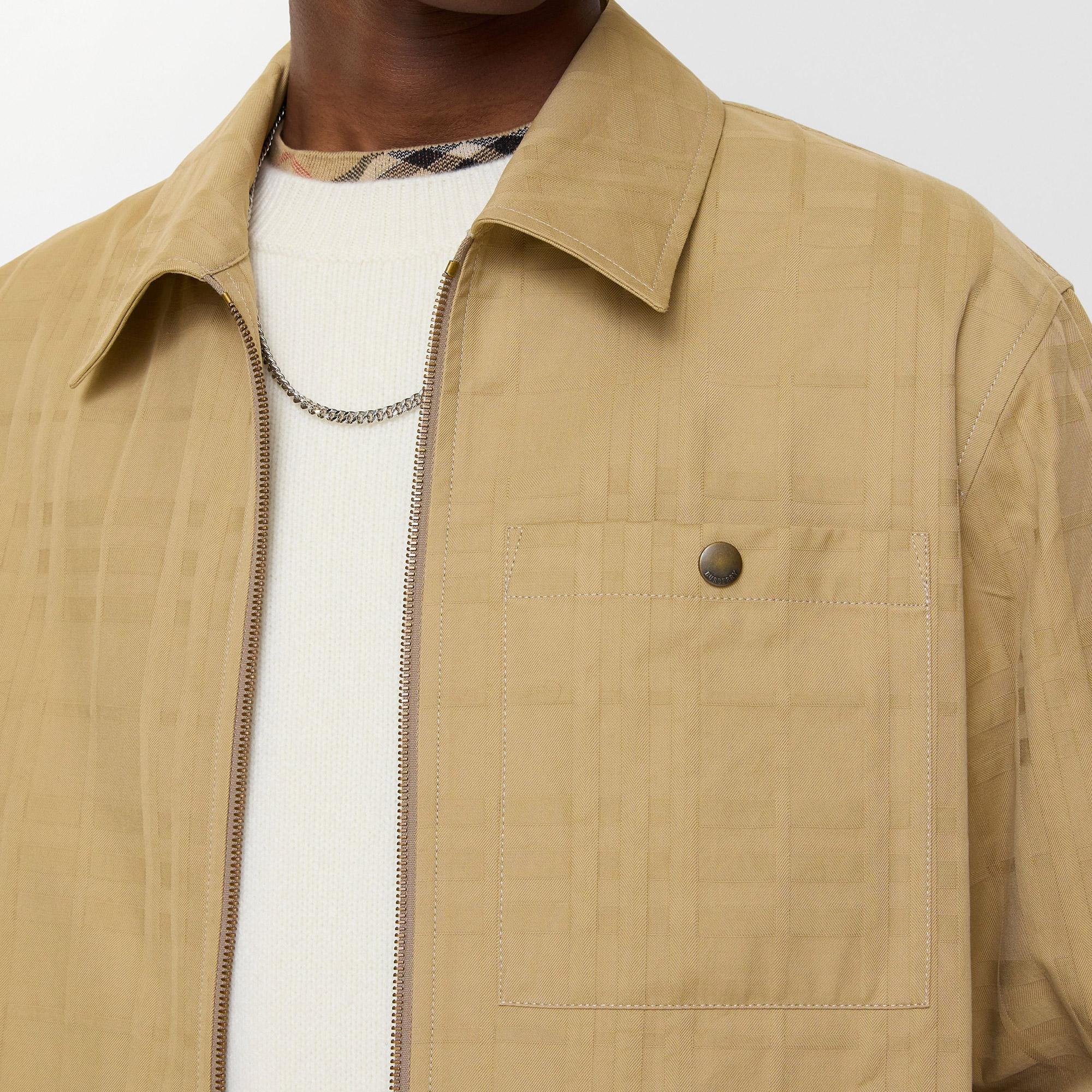 Burberry Check Cotton Zip Erkek Bej Gömlek