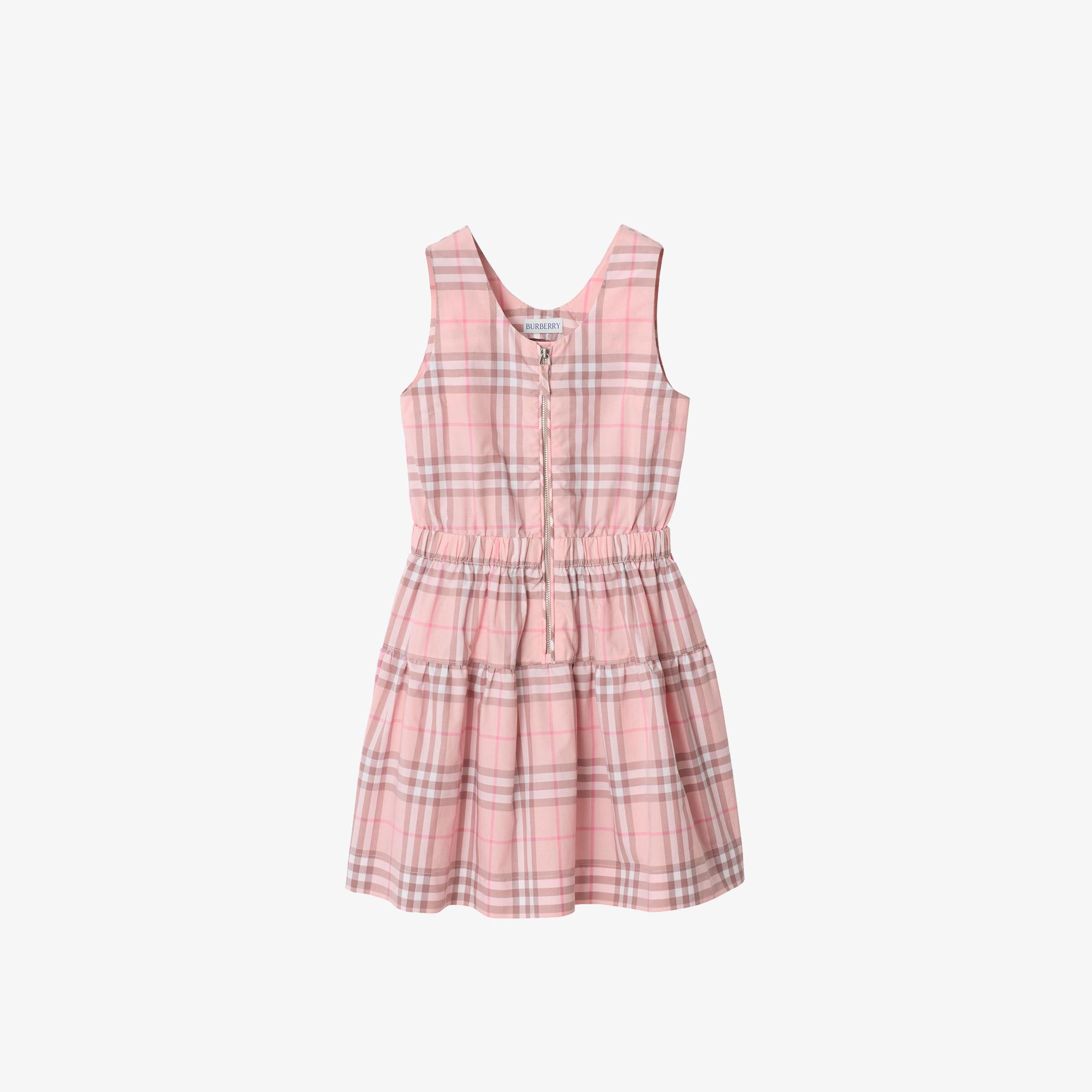 Burberry Check Cotton Çocuk Pembe Elbise