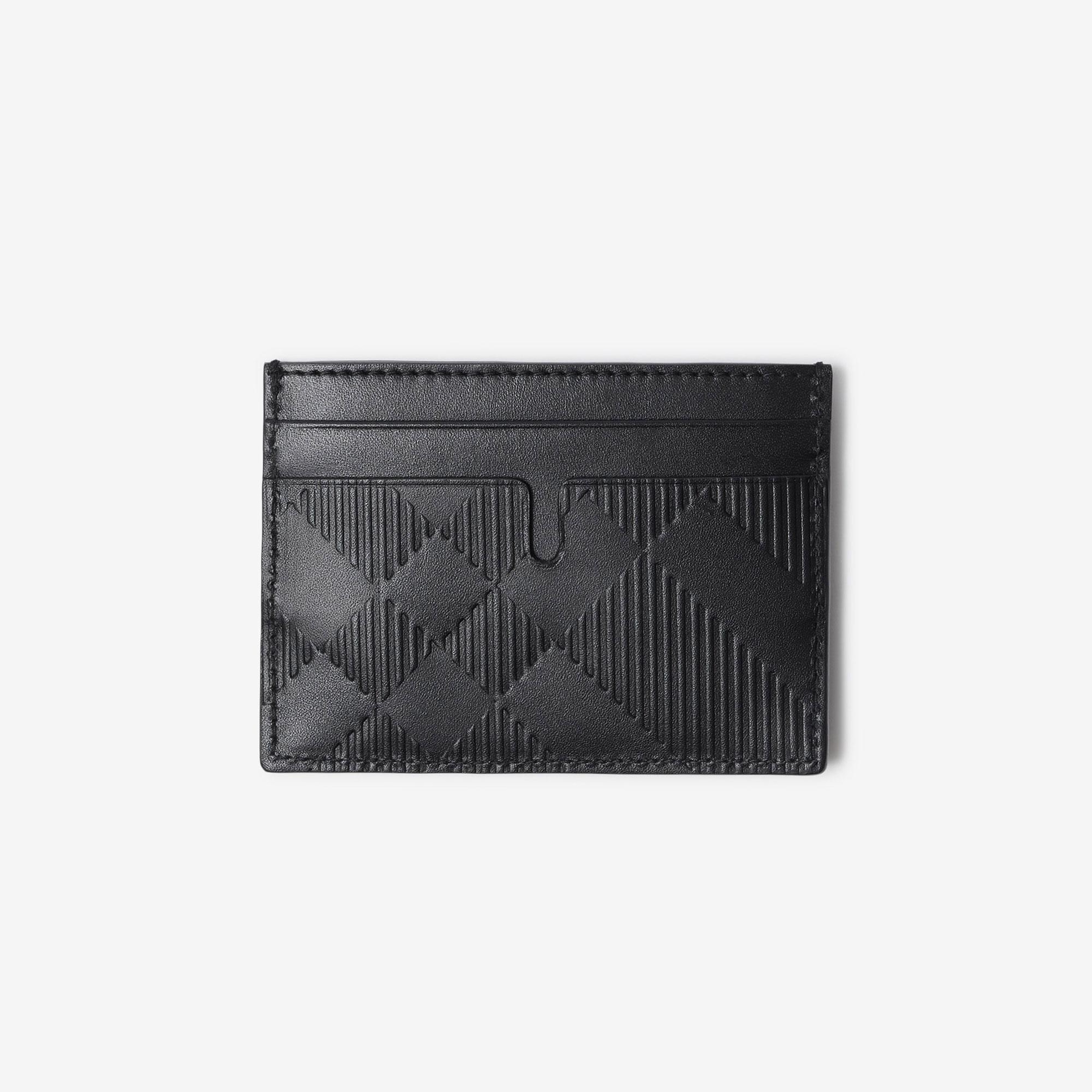 Burberry Embossed Check Erkek Siyah Kartlık