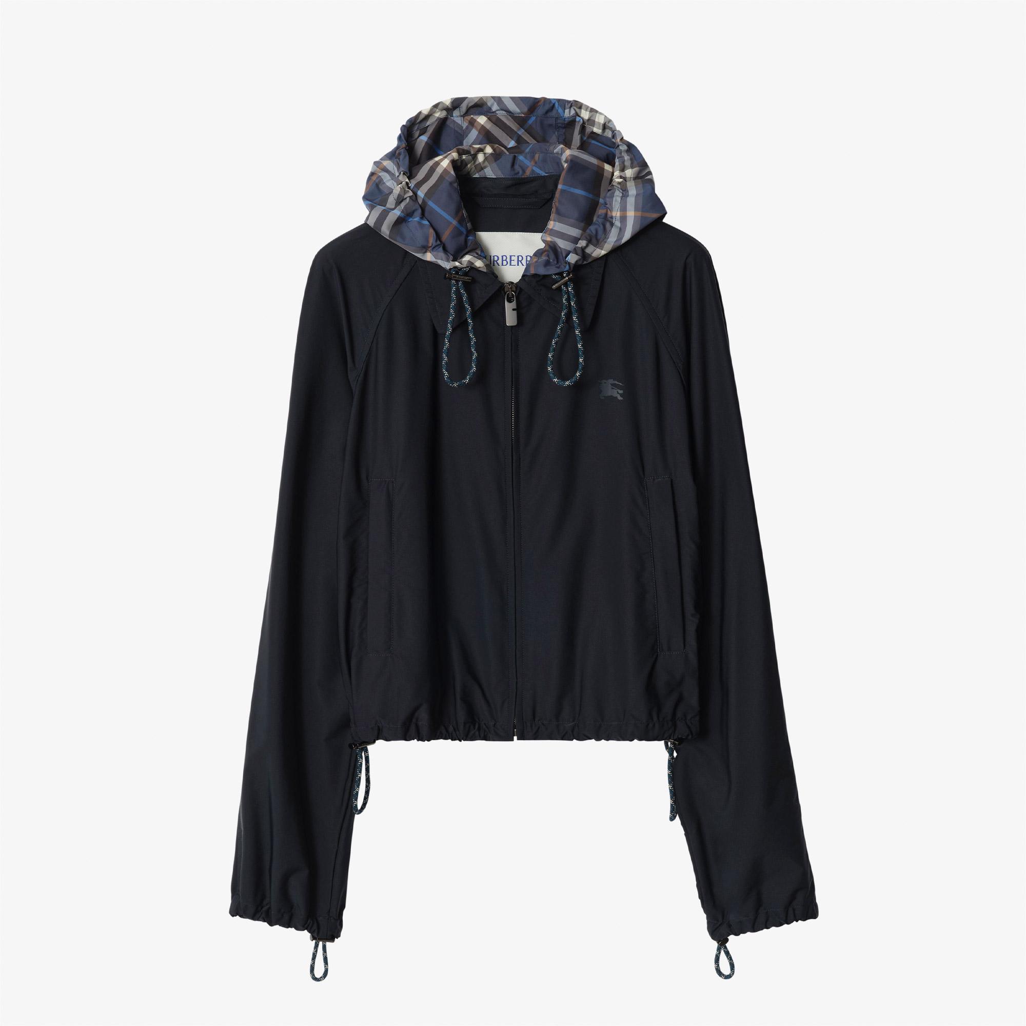 Burberry Cropped Newcott Hooded Kadın Lacivert Mont