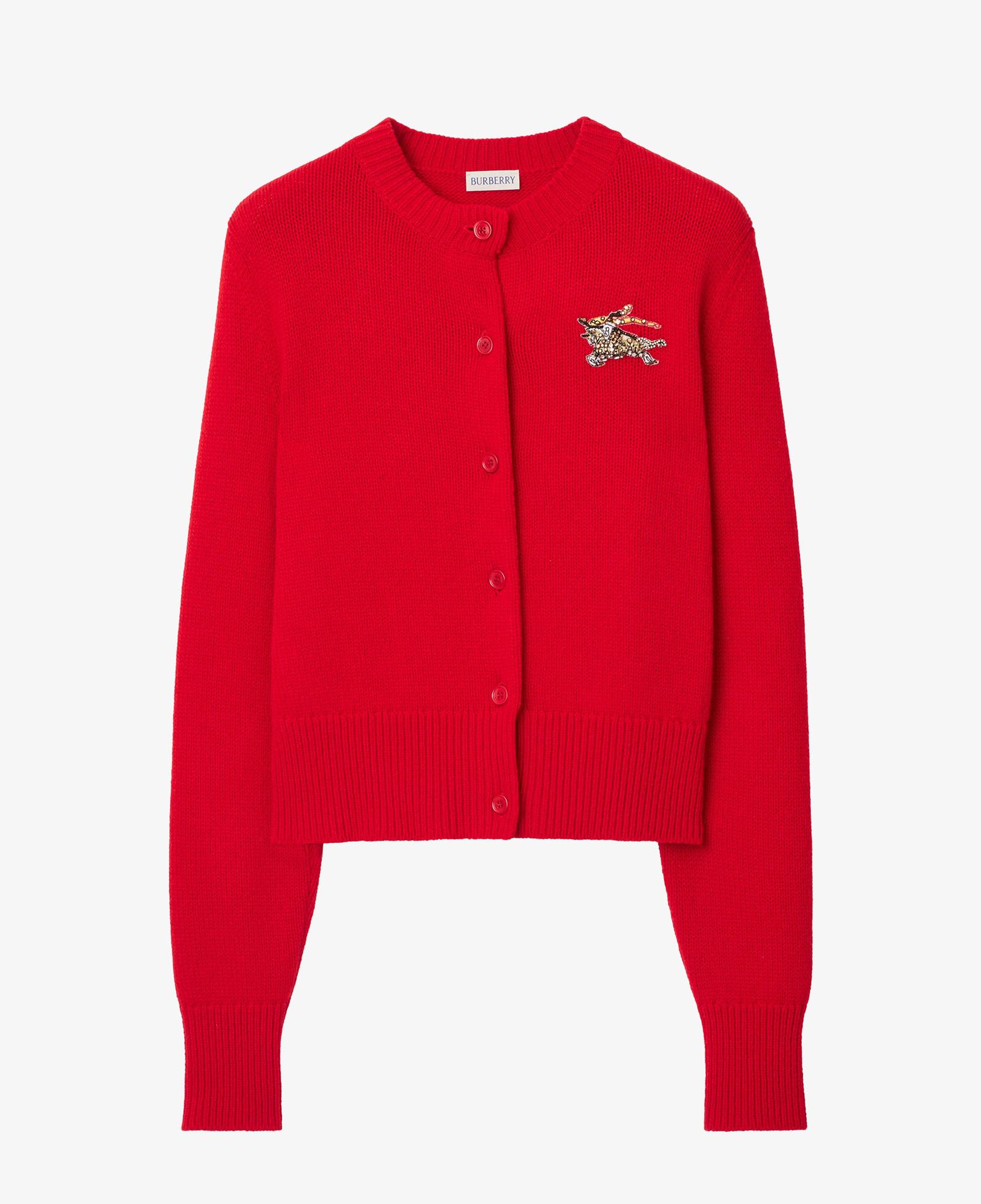 Burberry Wool Cashmere Cardigan Kadın Kırmızı Hırka