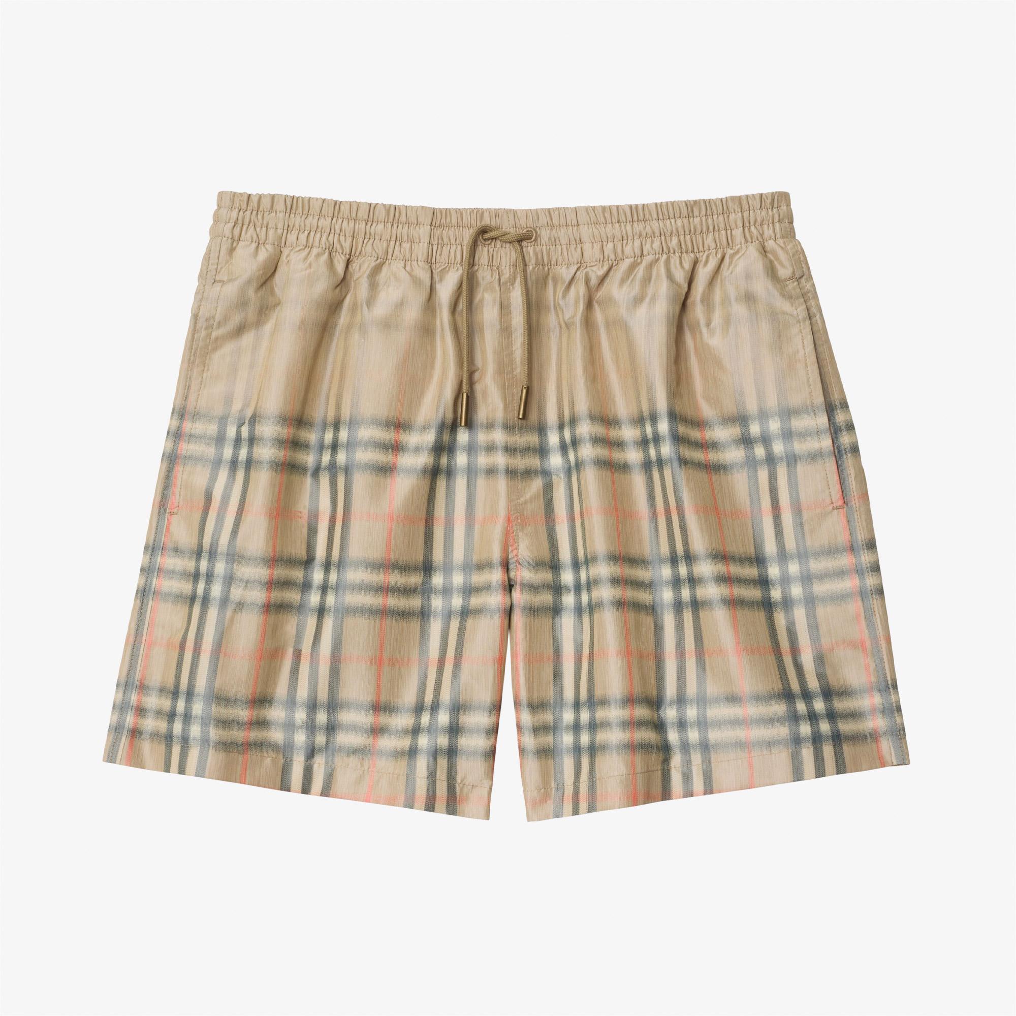 Burberry Gradient Check Erkek Bej Deniz Şortu