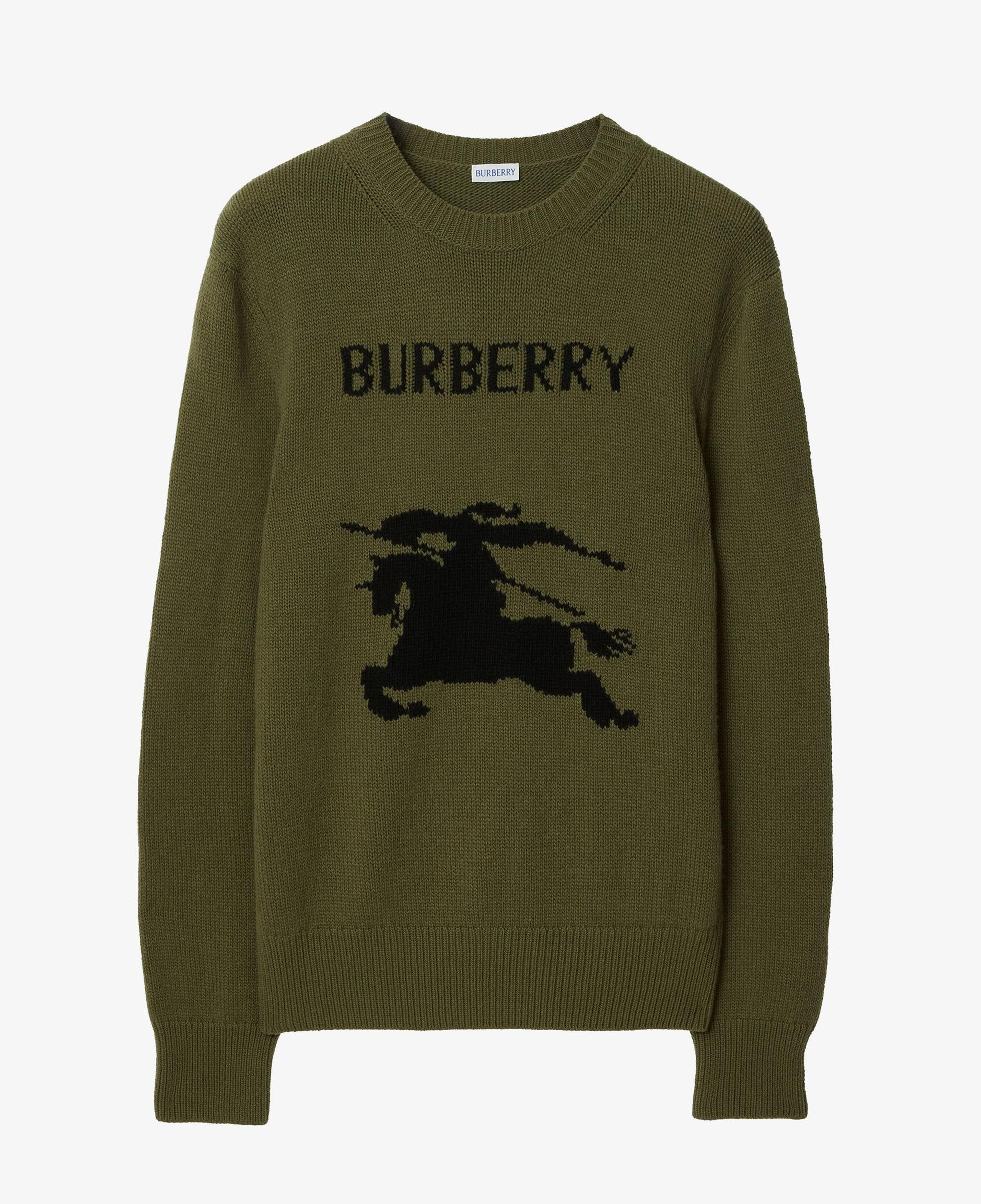 Burberry Ekd Wool Cashmere Erkek Haki Trıko