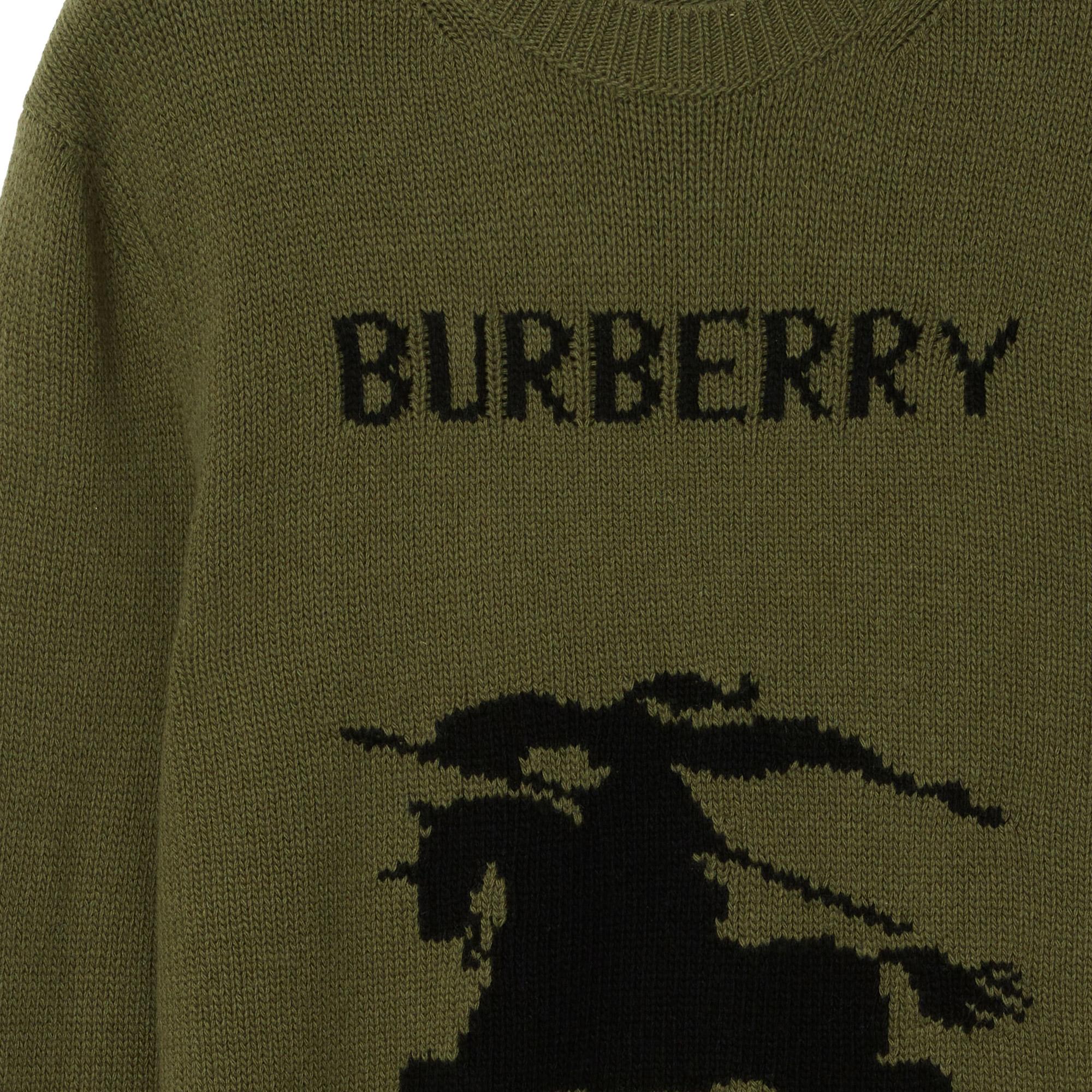 Burberry Ekd Wool Cashmere Erkek Haki Trıko