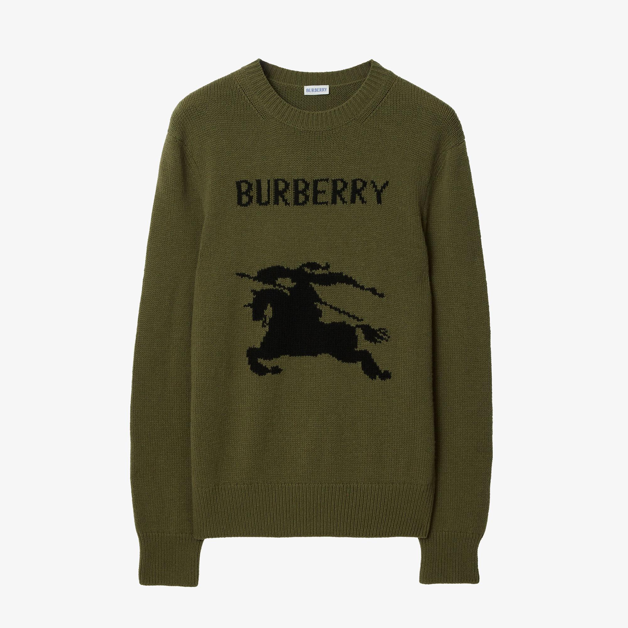 Burberry Ekd Wool Cashmere Erkek Haki Trıko