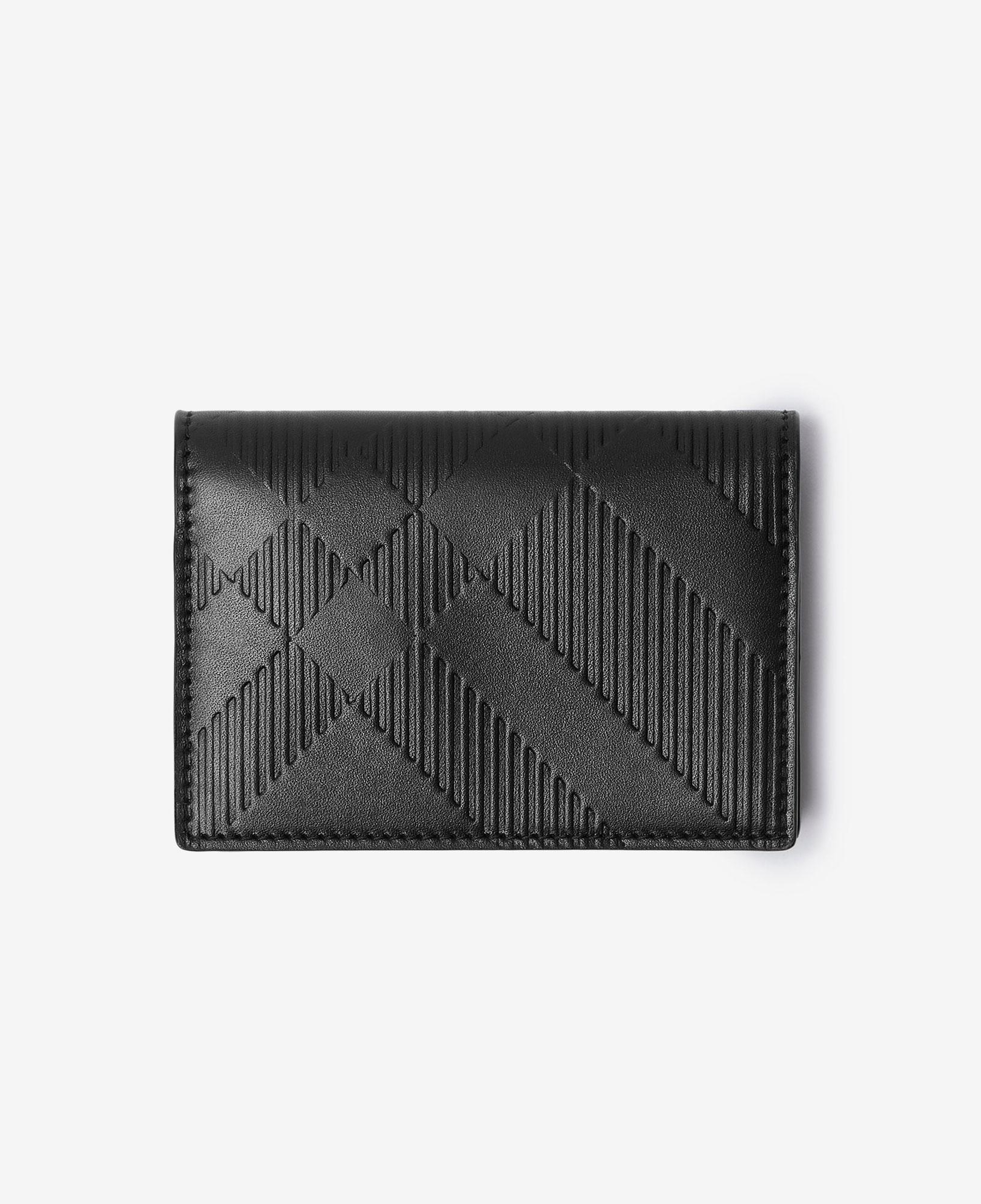 Burberry Embossed Check Bifold Erkek Siyah Kartlık