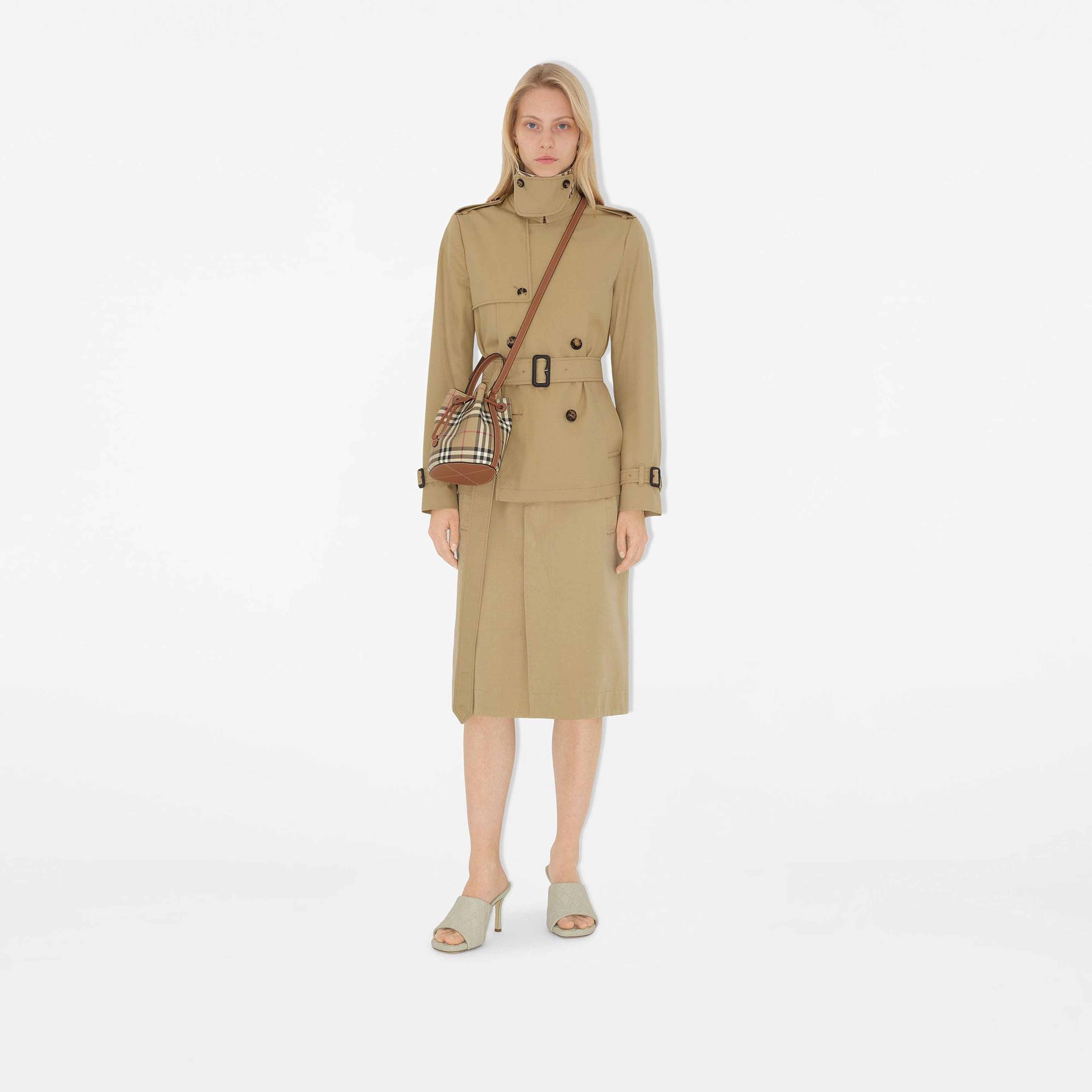 Burberry Mini Check Kadın Bej Postacı Çantası
