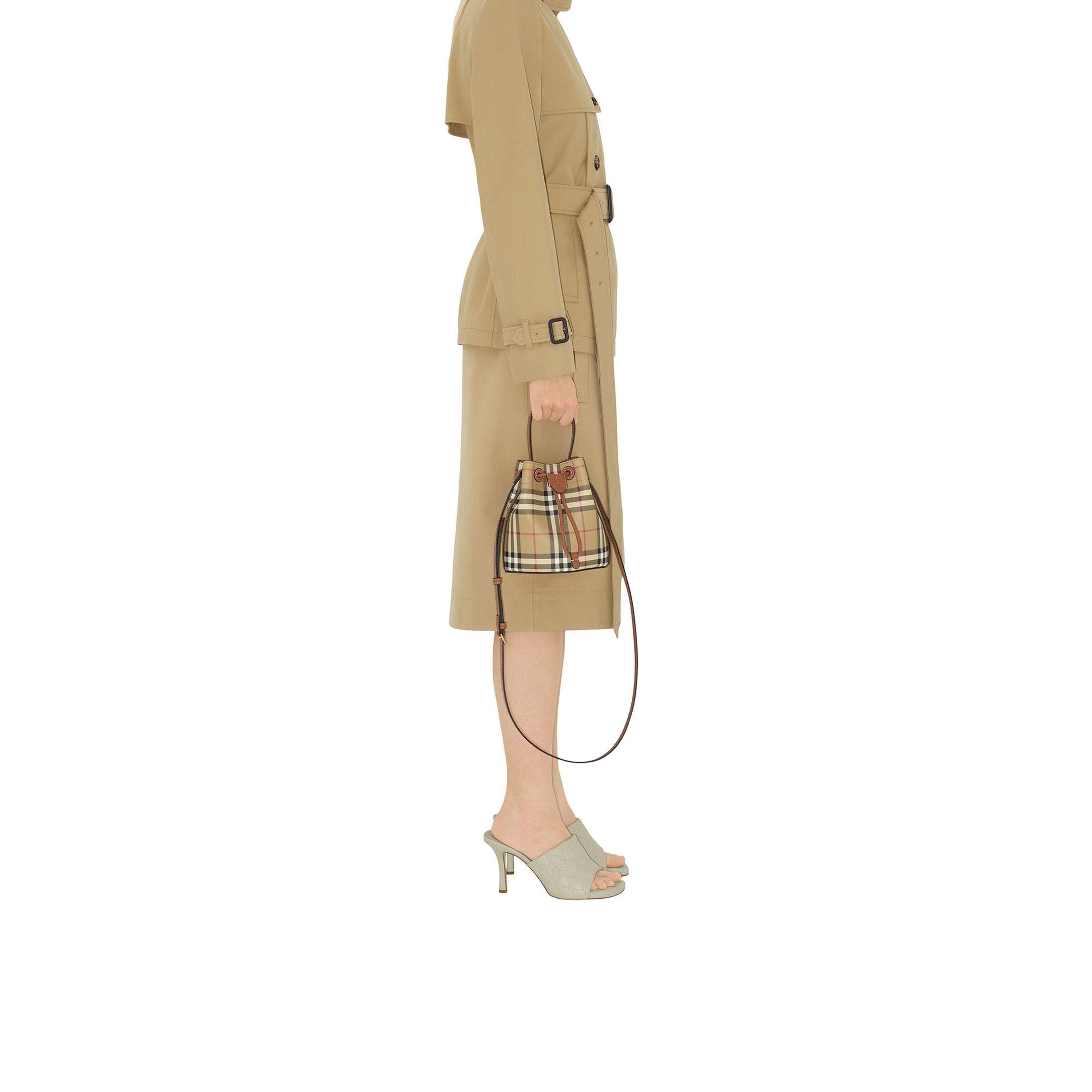 Burberry Mini Check Kadın Bej Postacı Çantası