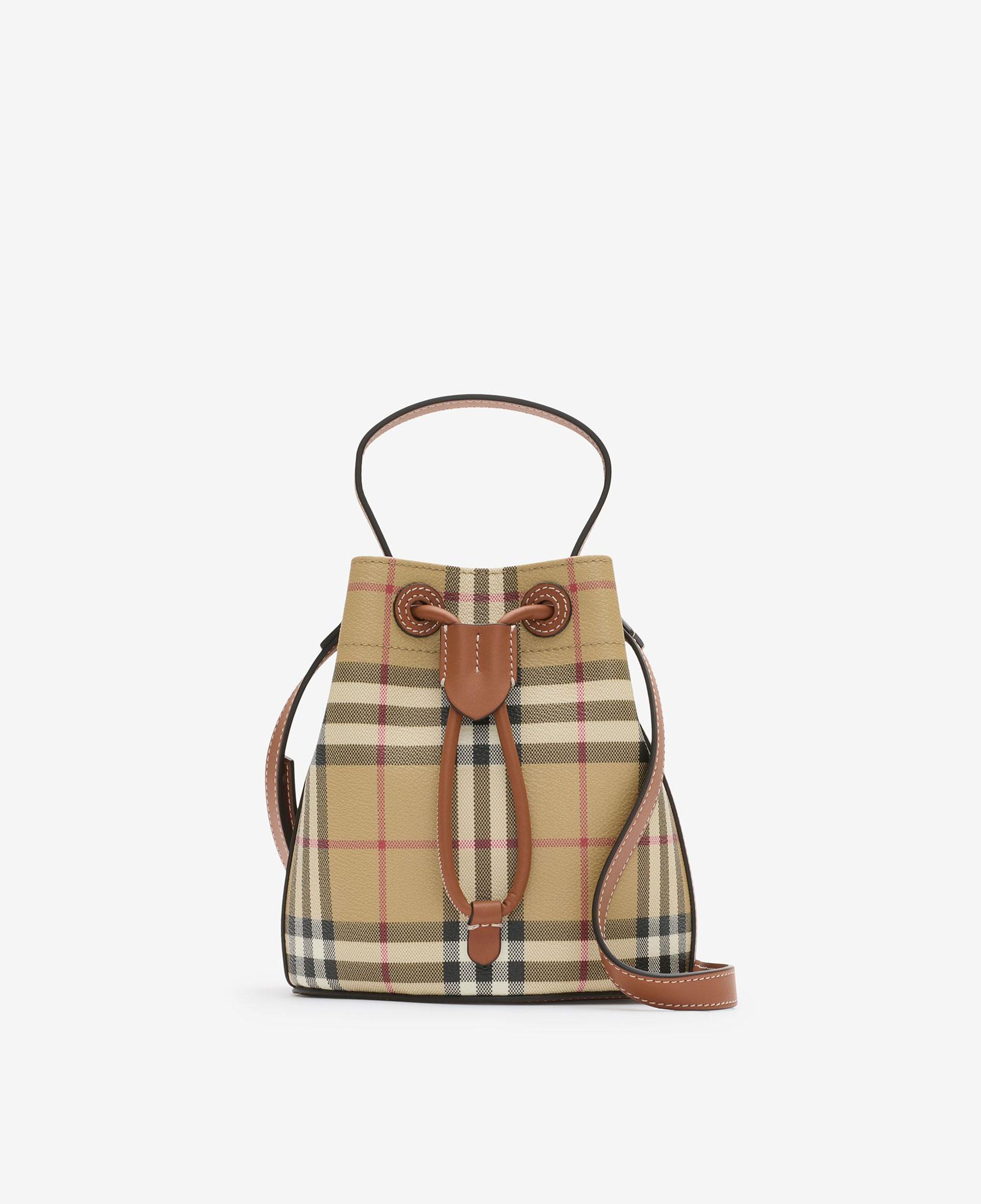 Burberry Mini Check Kadın Bej Postacı Çantası