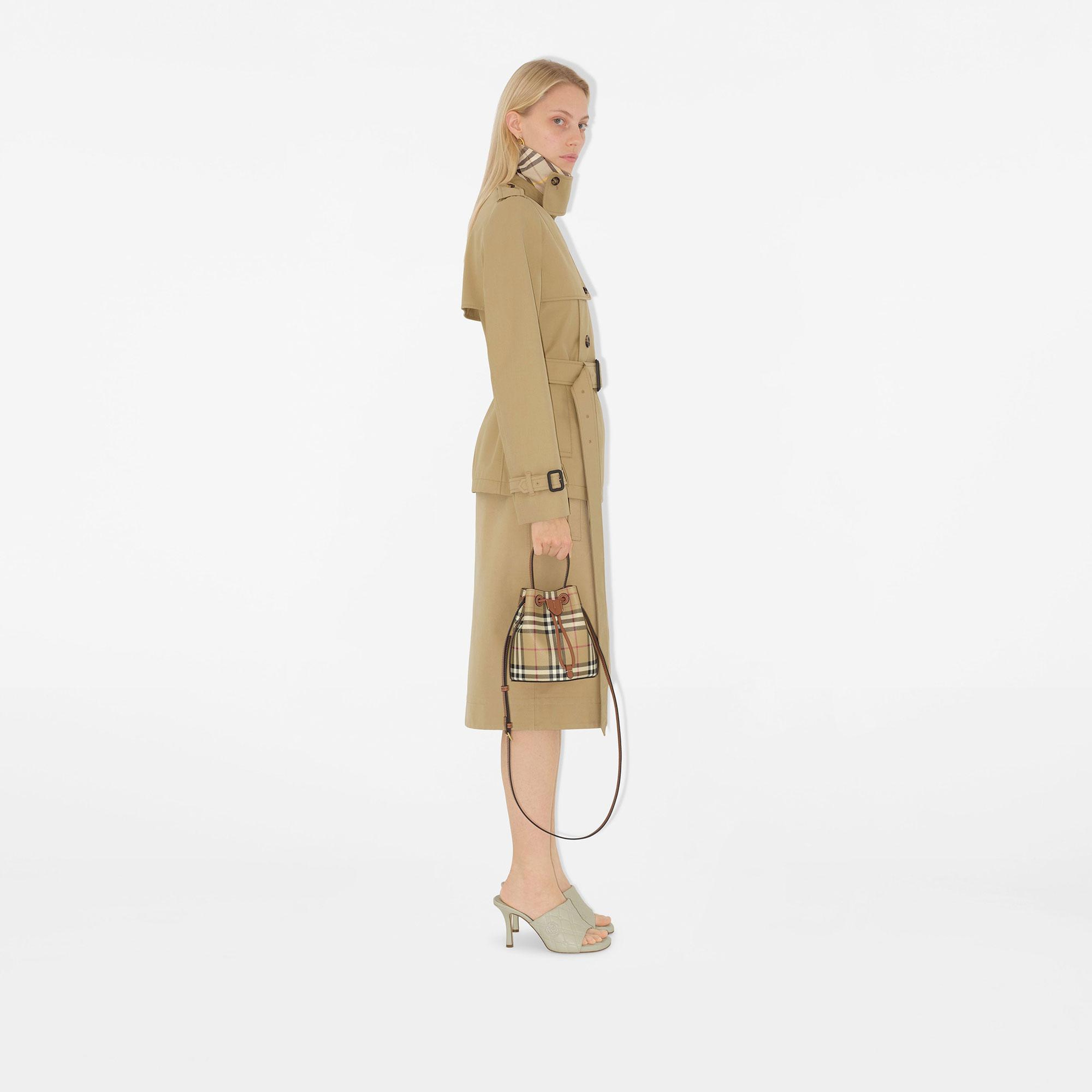Burberry Mini Check Kadın Bej Postacı Çantası
