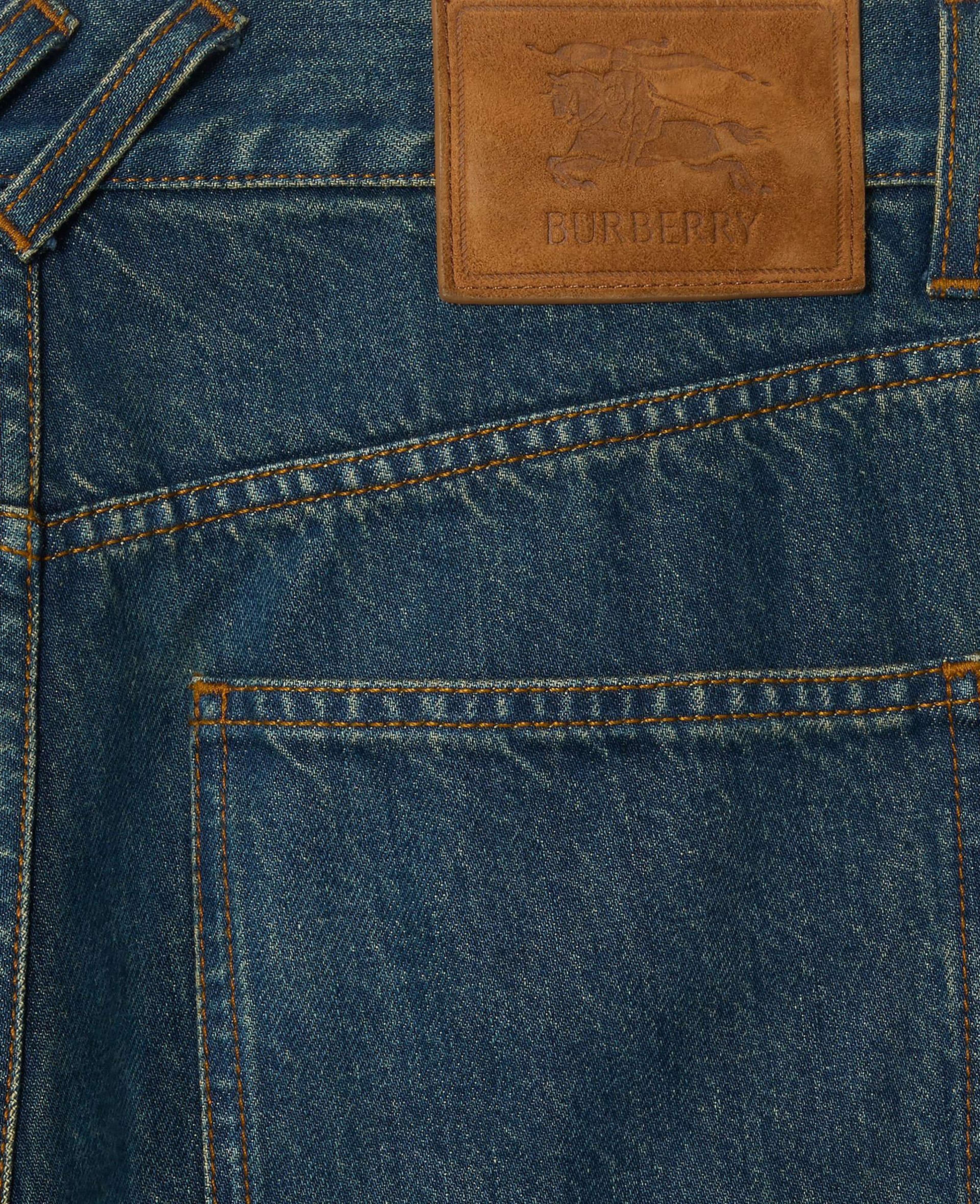 Burberry Straight Check Turn-Up Erkek Lacivert Jean