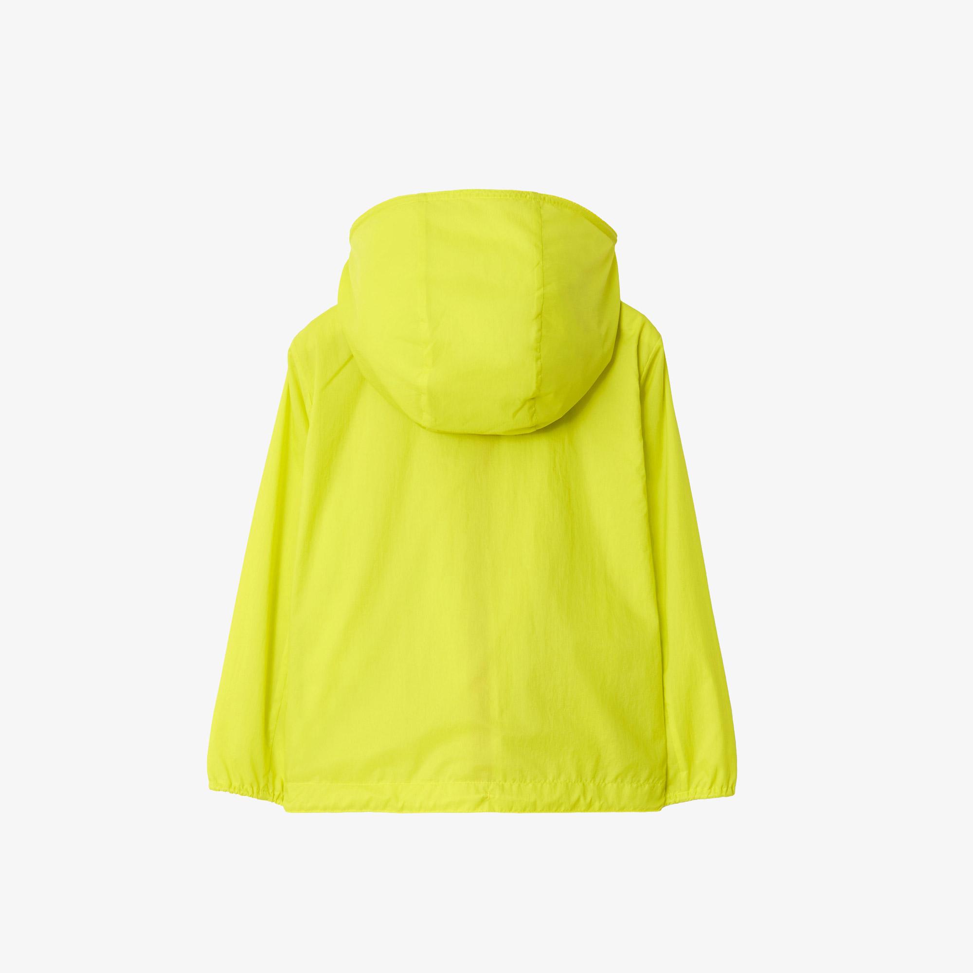 Burberry Checker-Tape Nylon Hooded Çocuk Sarı Mont