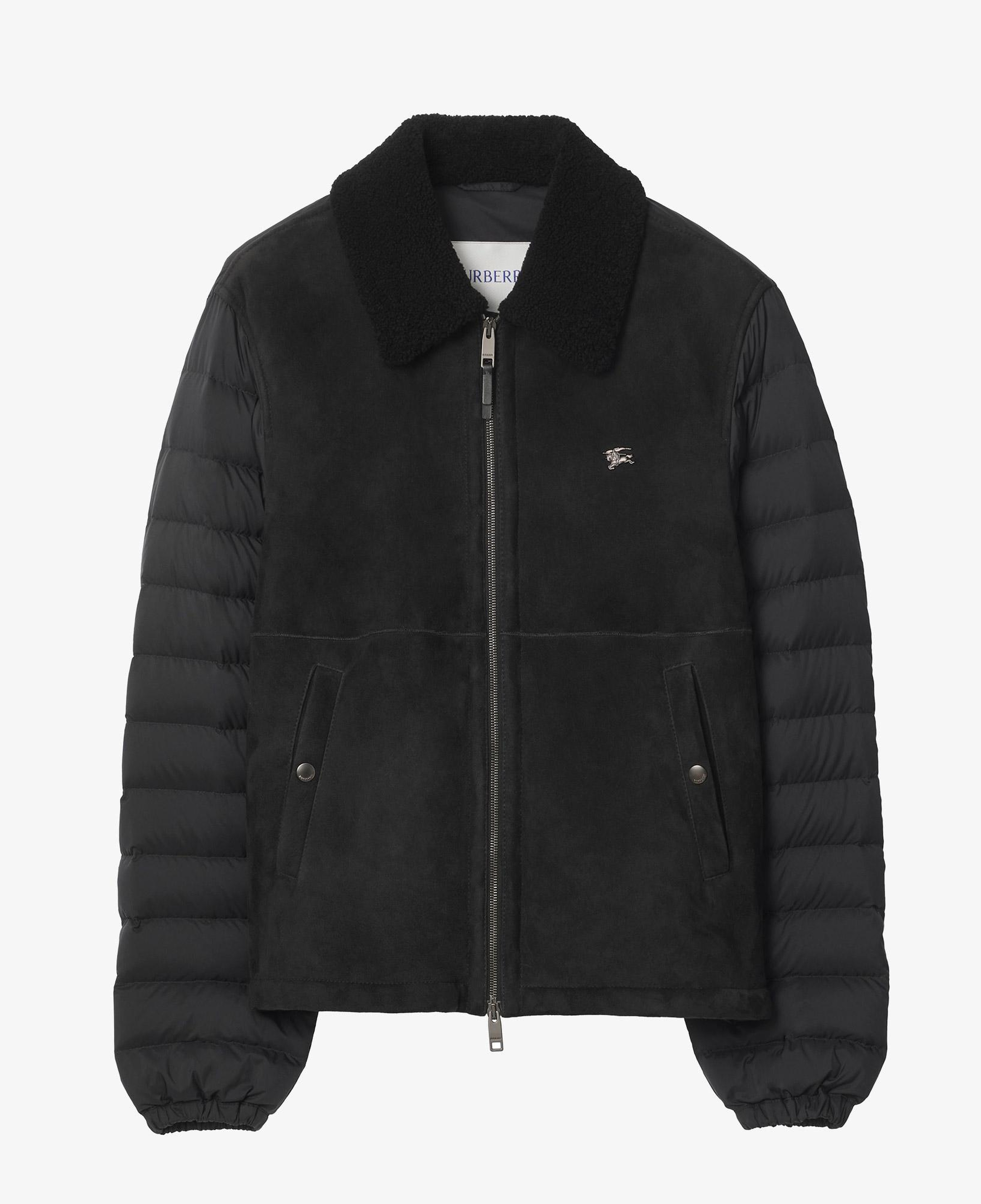 Burberry Shearling Nylon Puffer Erkek Siyah Mont