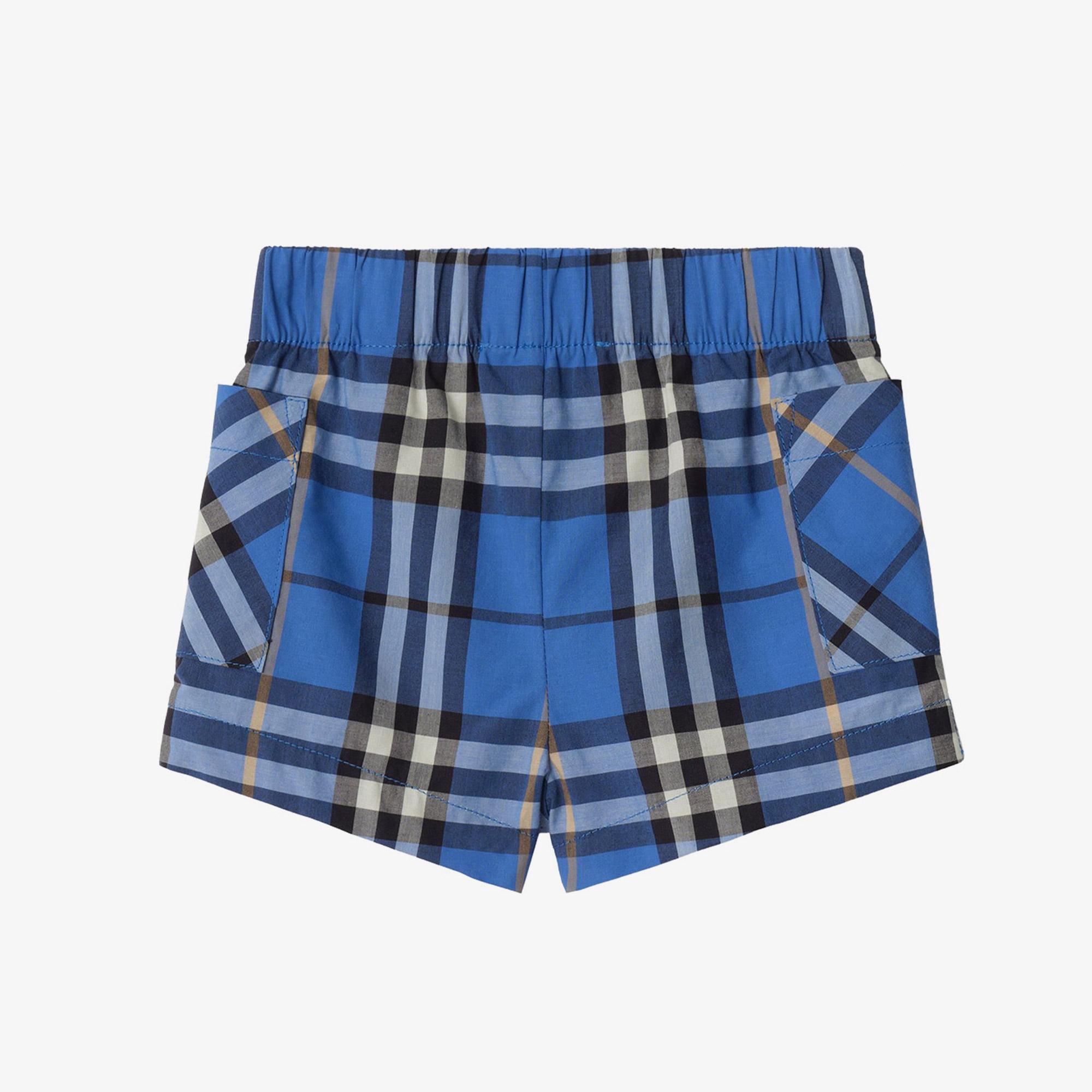 Burberry Check Cotton Çocuk Mavi Bebek Seti