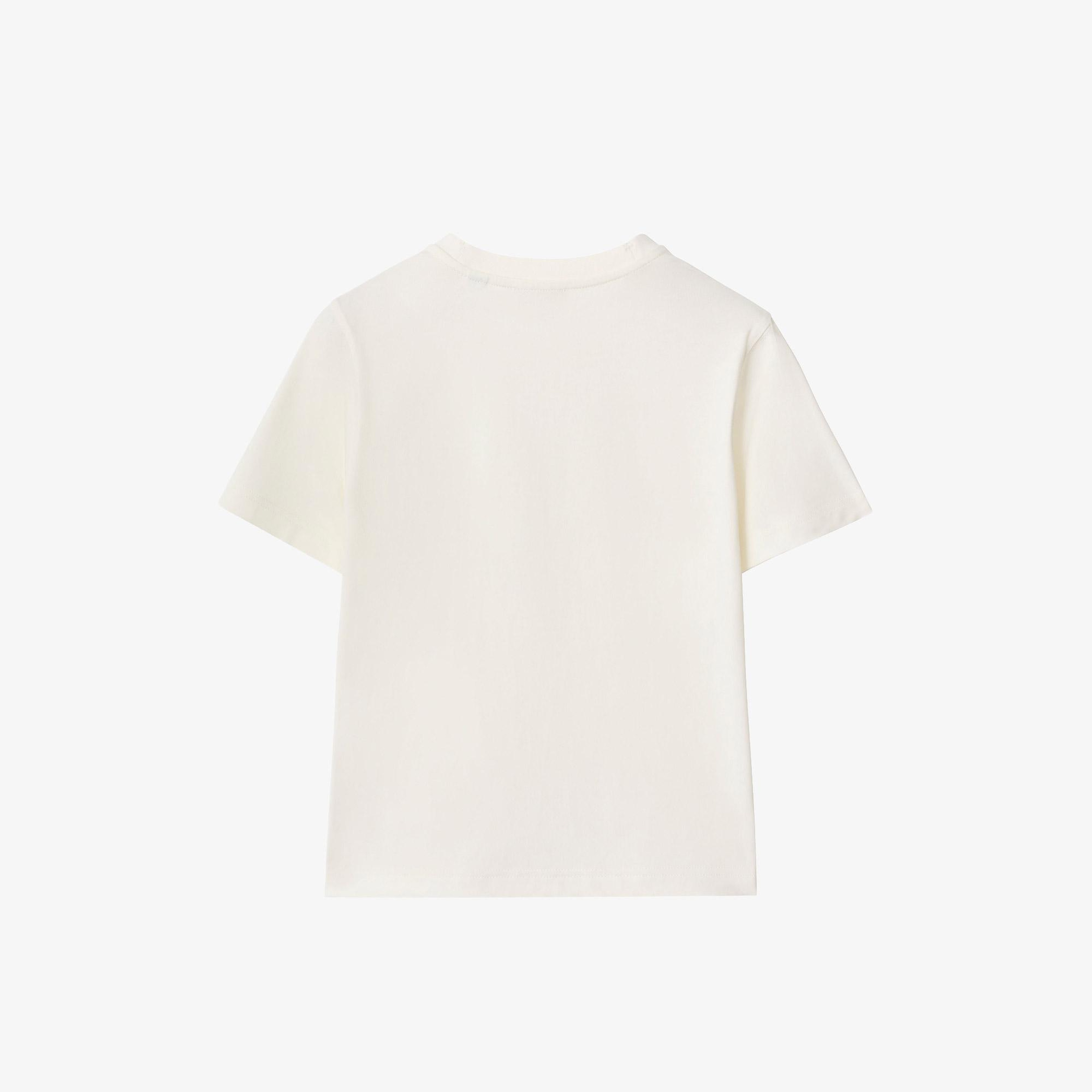Burberry Surfer Bear Cotton Çocuk Beyaz T-Shirt