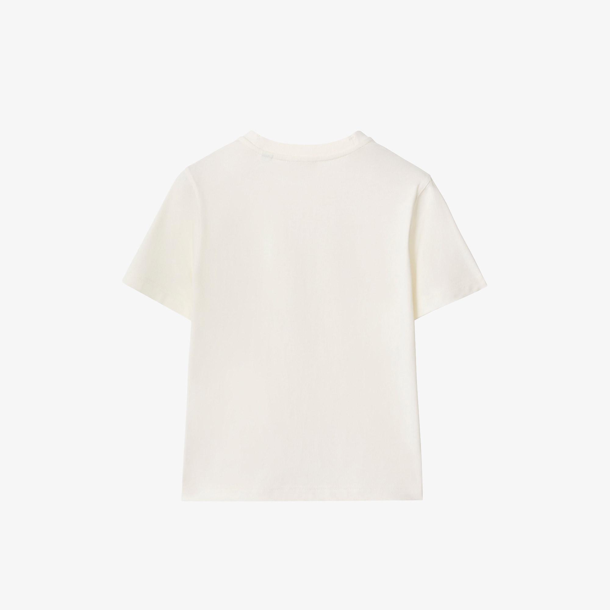 Burberry Surfer Bear Cotton Çocuk Beyaz T-Shirt