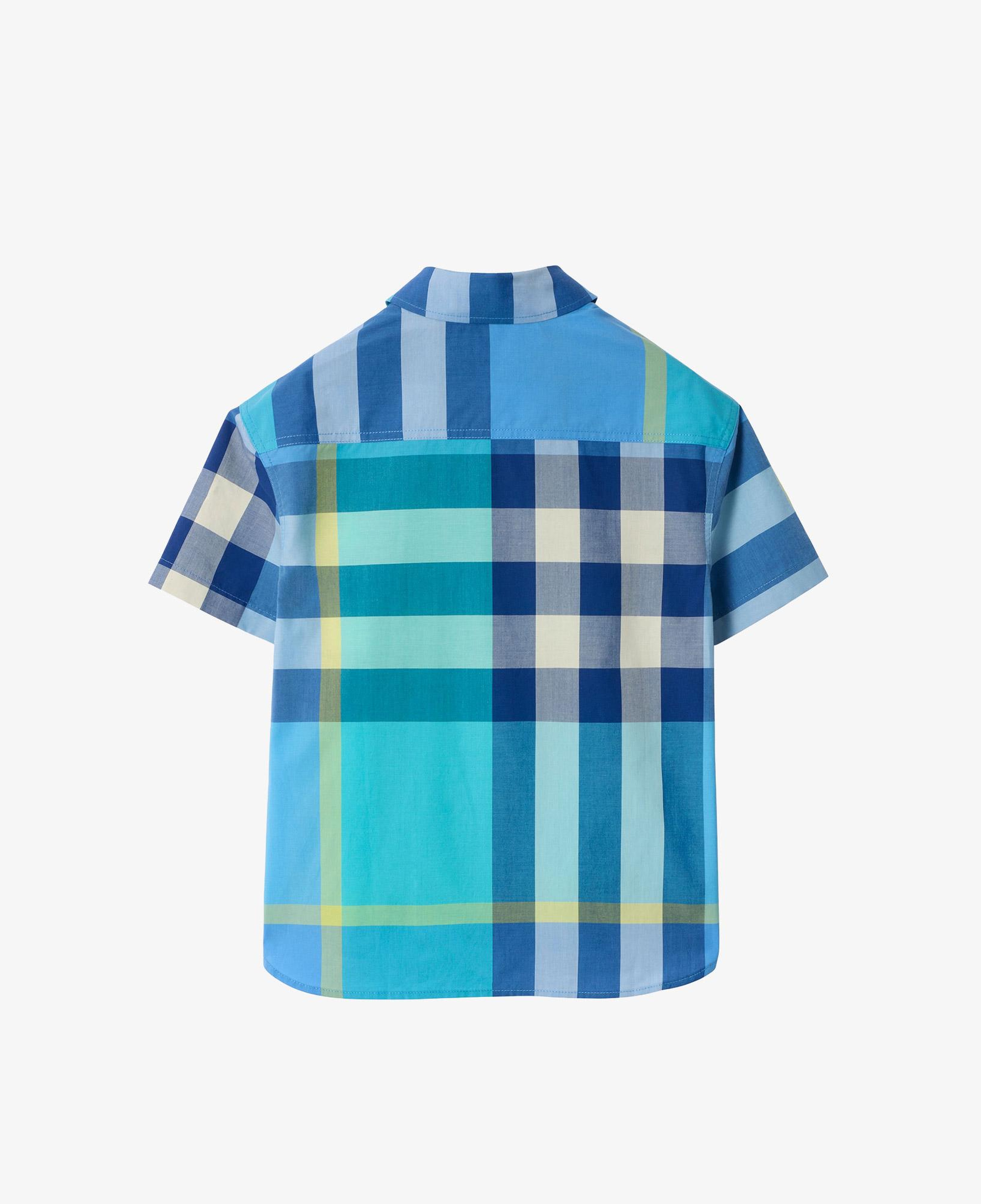 Burberry Check Cotton Çocuk Mavi Gömlek