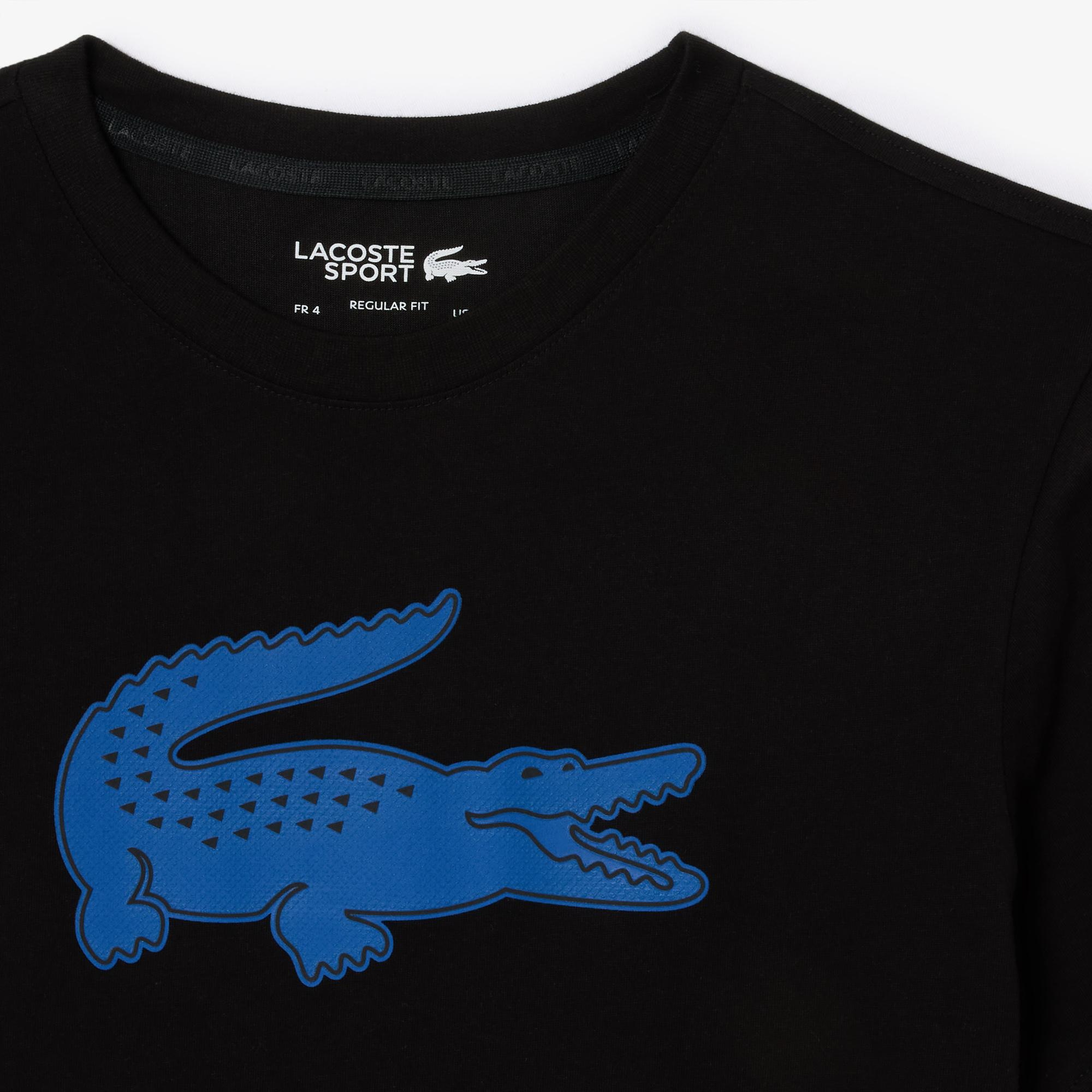 Lacoste Erkek Regular Fit Bisiklet Yaka Baskılı Siyah T-Shirt