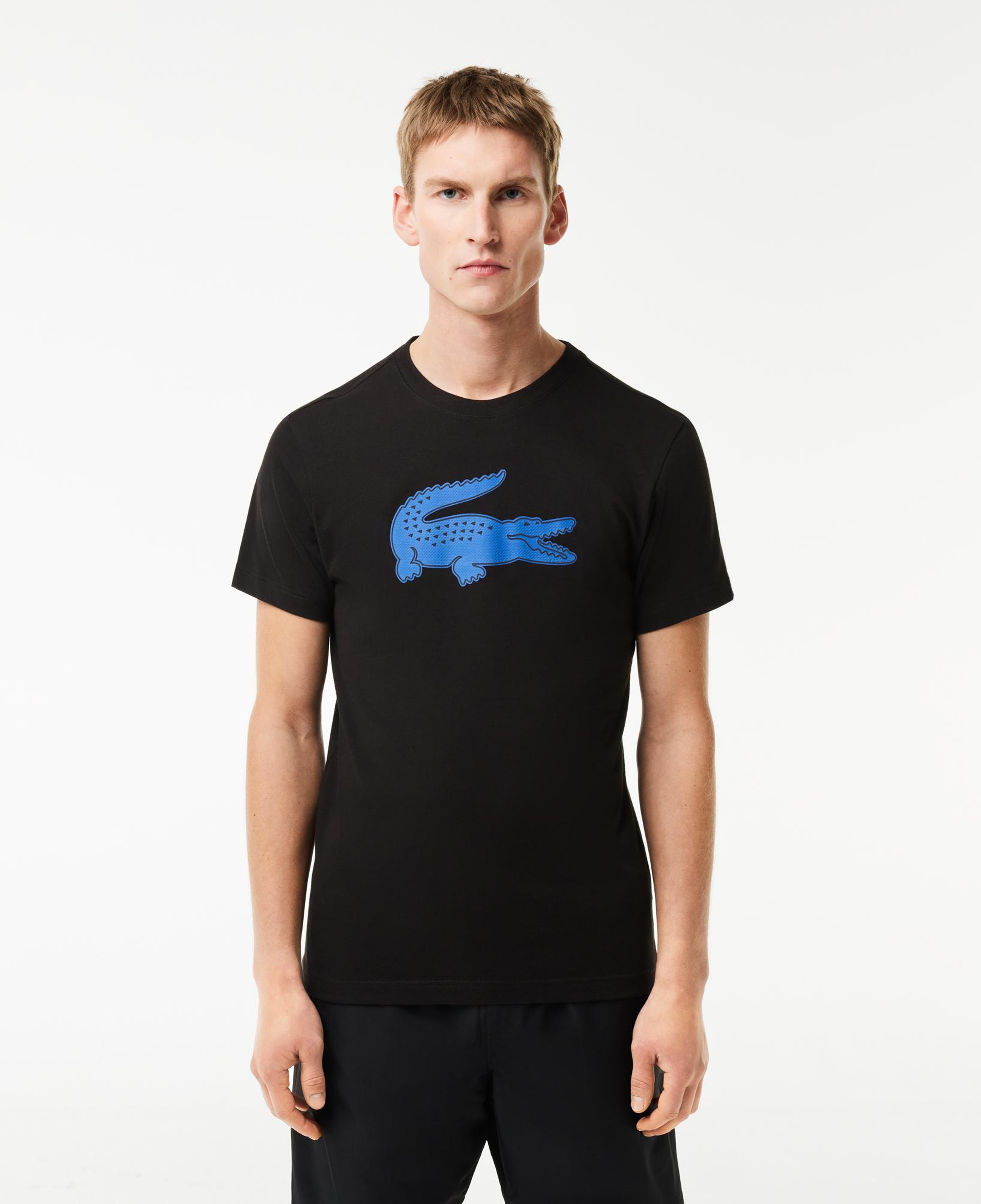 Lacoste Erkek Regular Fit Bisiklet Yaka Baskılı Siyah T-Shirt