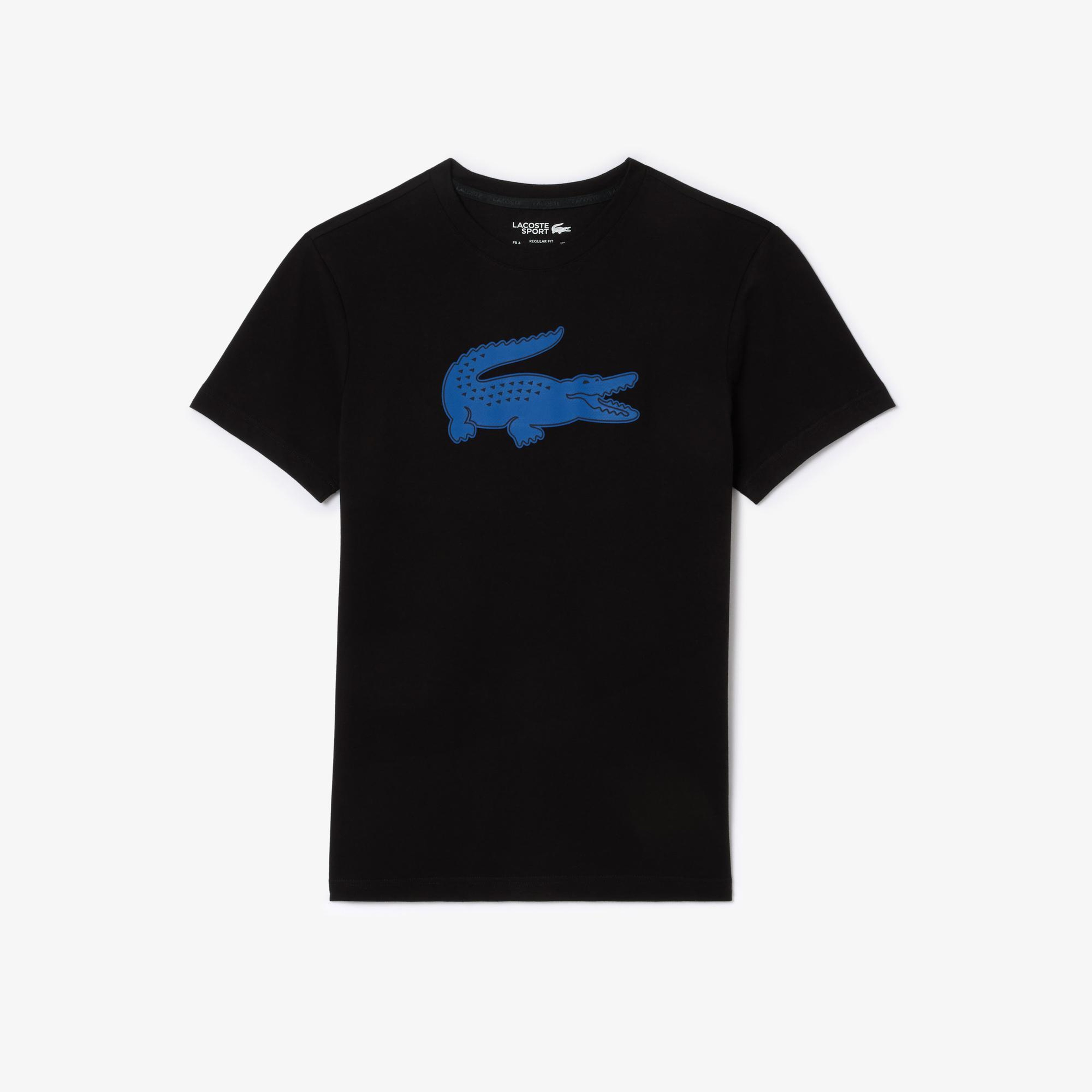 Lacoste Erkek Regular Fit Bisiklet Yaka Baskılı Siyah T-Shirt