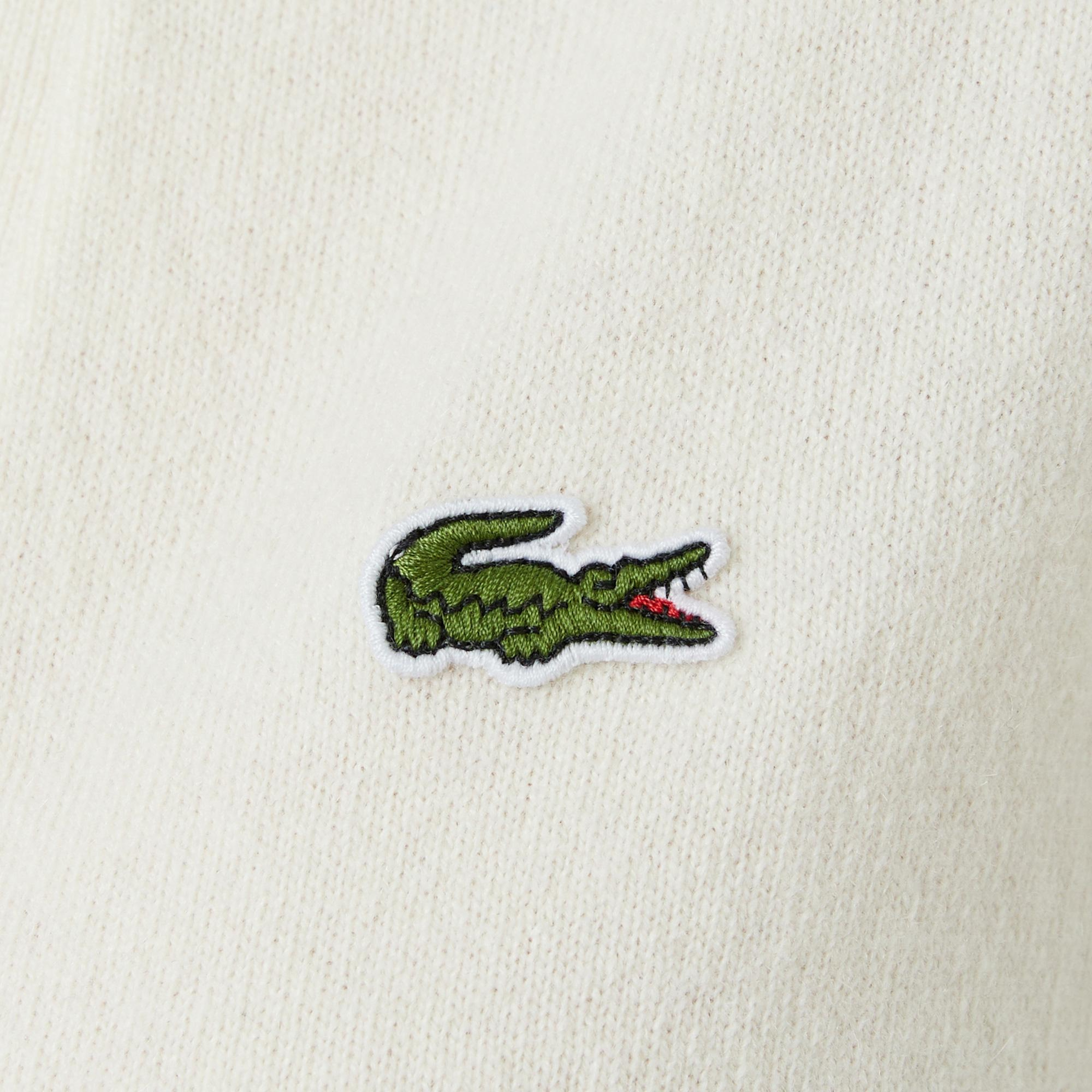 Lacoste Kadın Classic Fit Polo Yaka Krem Kazak