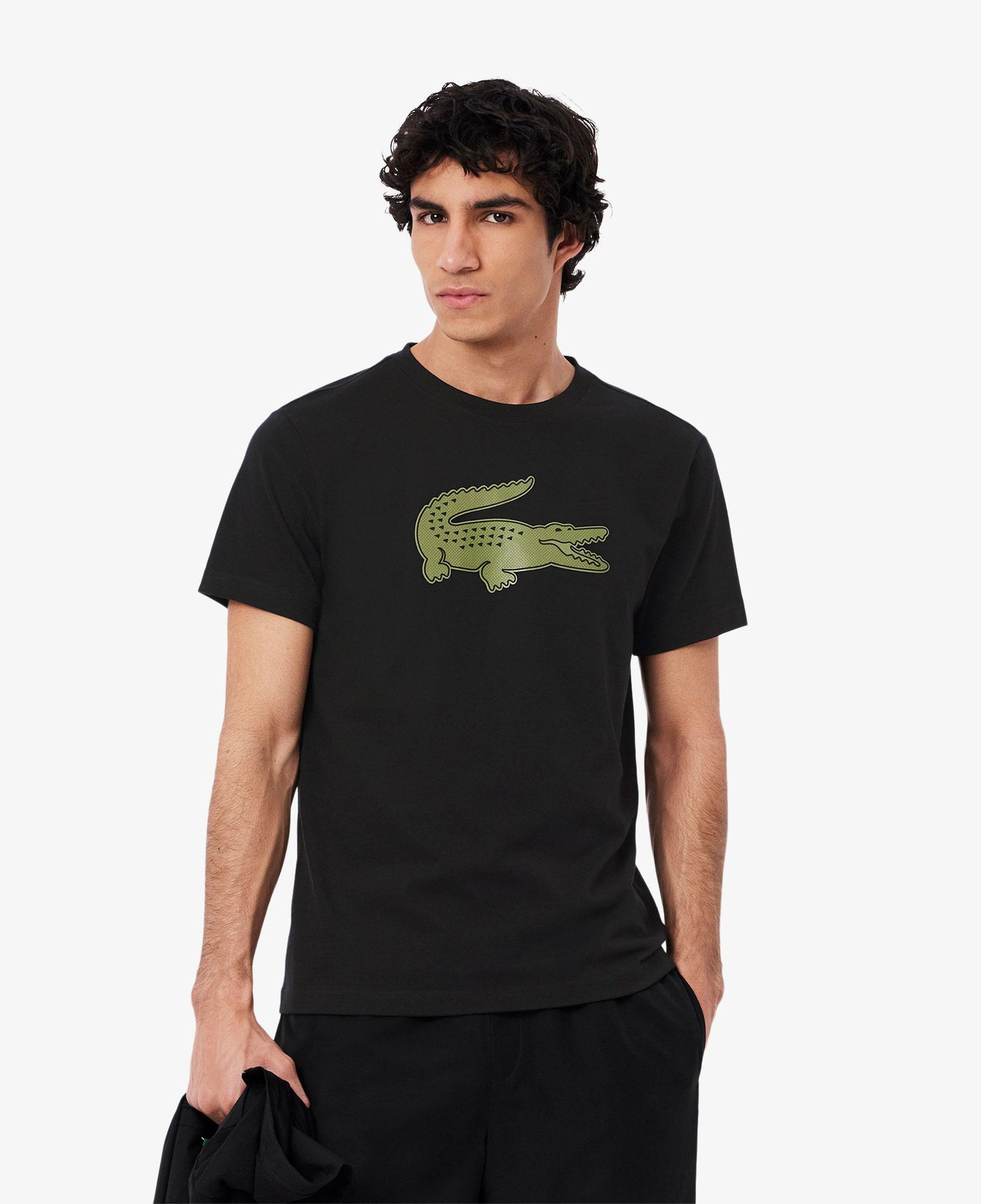 Lacoste Erkek Regular Fit Bisiklet Yaka Baskılı Siyah T-Shirt
