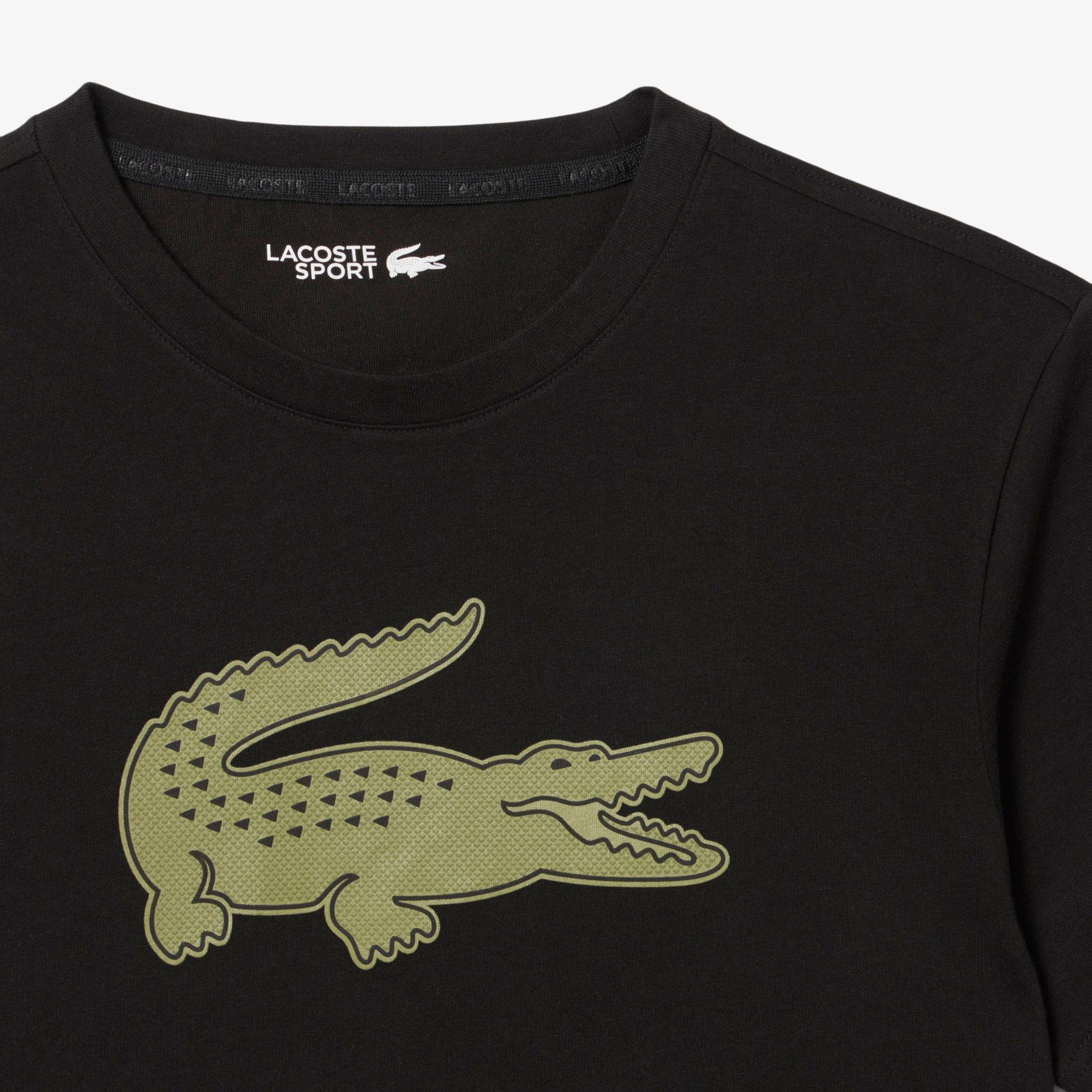 Lacoste Erkek Regular Fit Bisiklet Yaka Baskılı Siyah T-Shirt