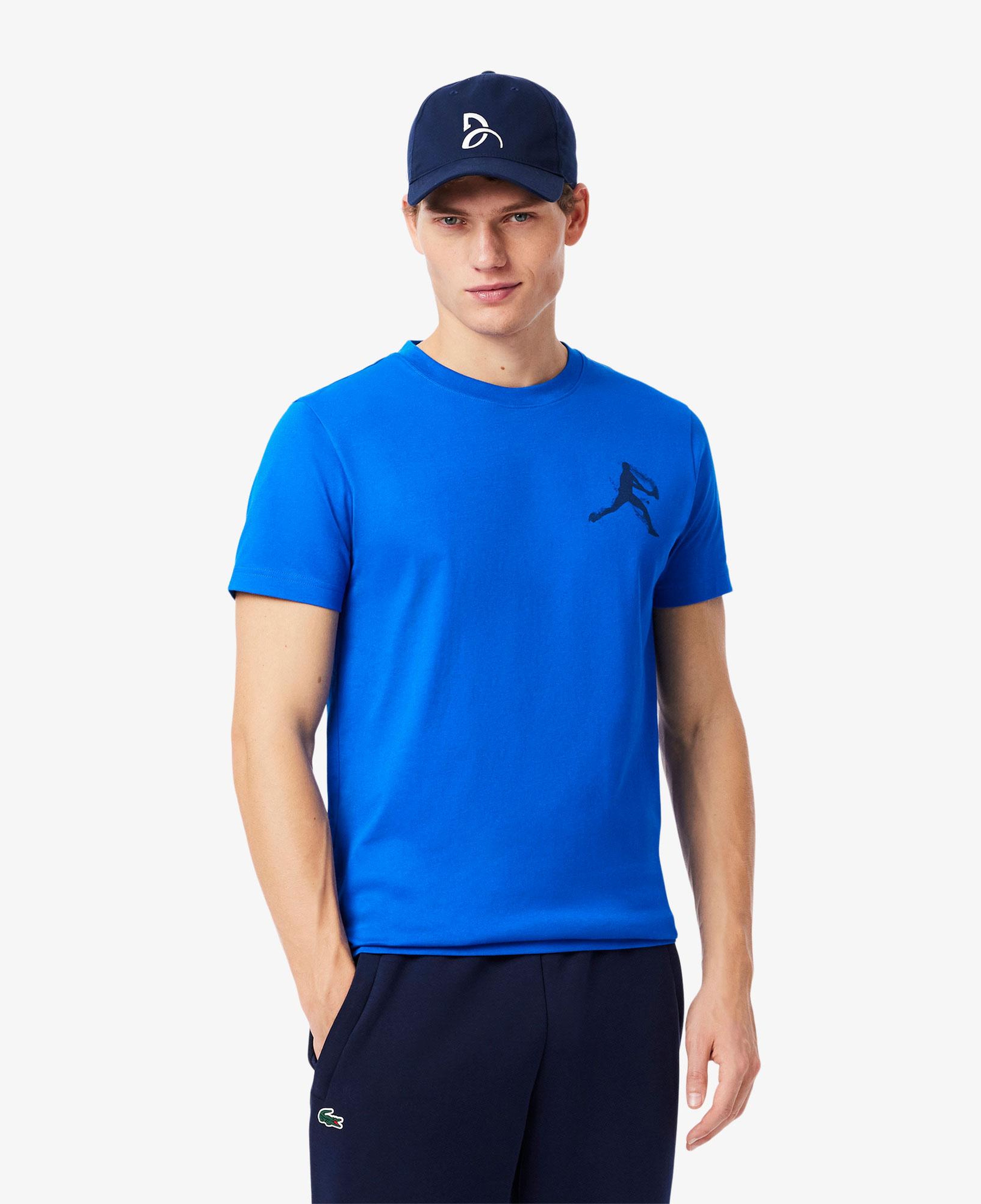 Lacoste Tennis x Novak Djokovic Erkek Regular Fit Bisiklet Yaka Baskılı Lacivert T-Shirt & Şapka Seti
