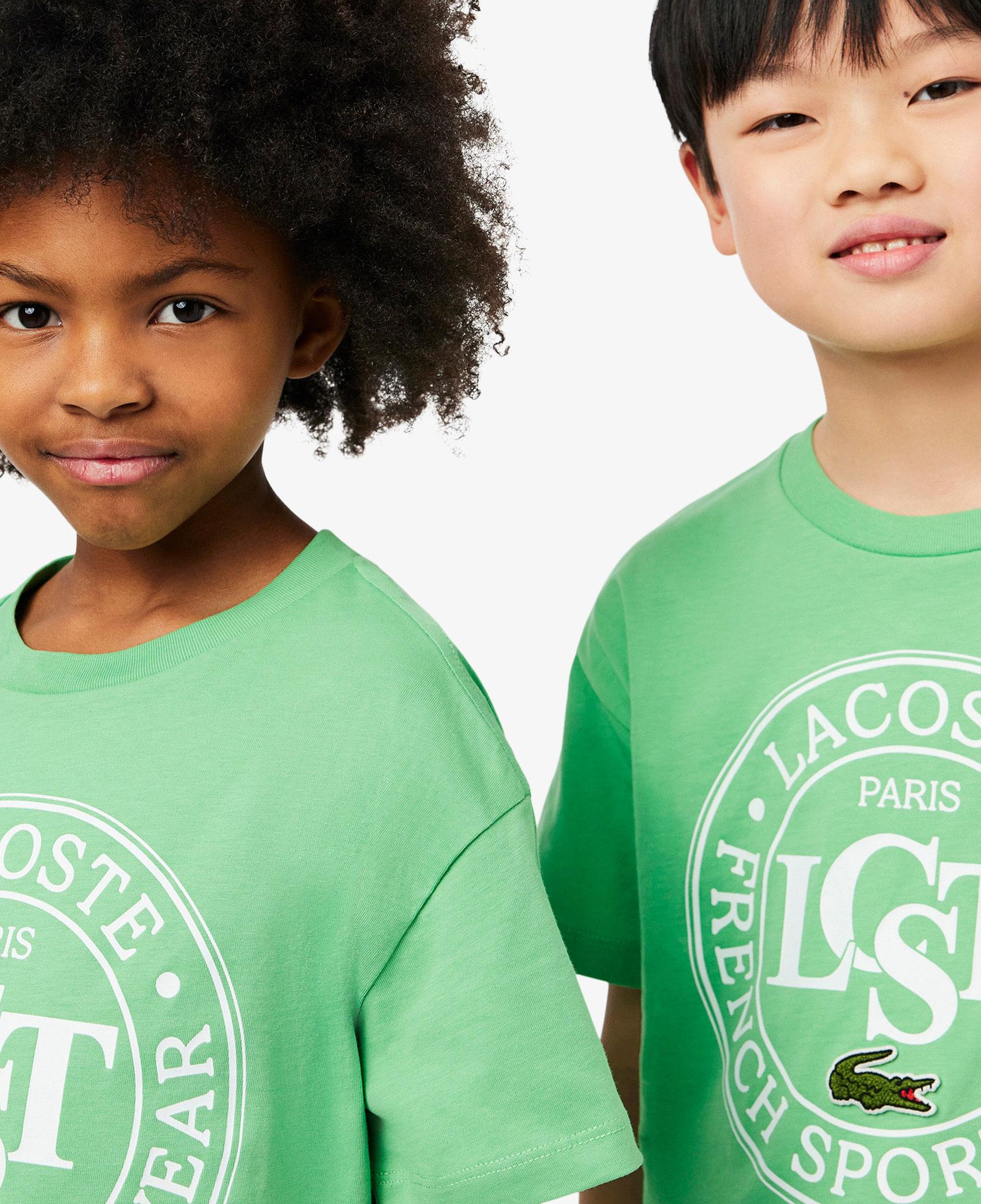 Lacoste Çocuk Bisiklet Yaka Baskılı Yeşil T-shirt