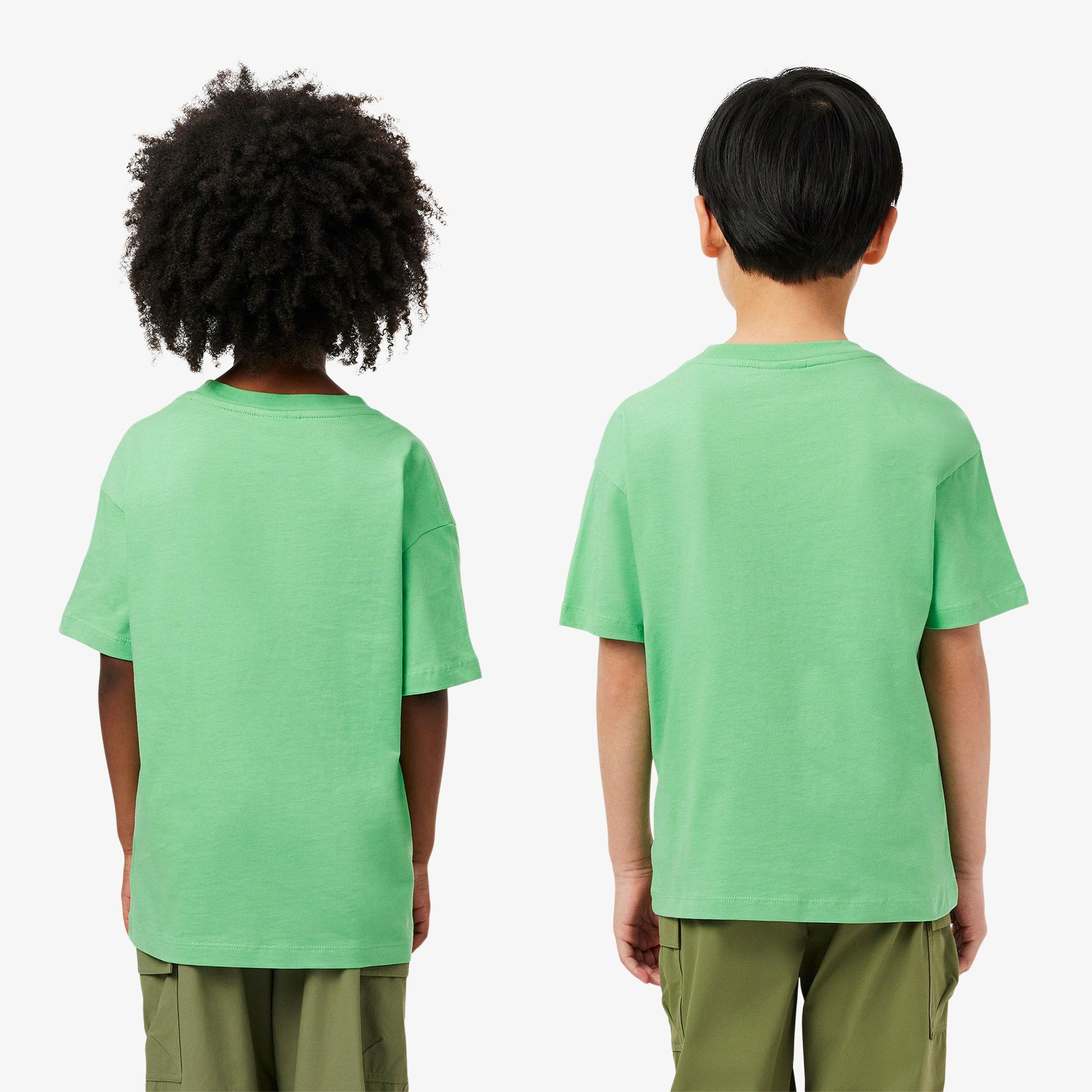 Lacoste Çocuk Bisiklet Yaka Baskılı Yeşil T-shirt