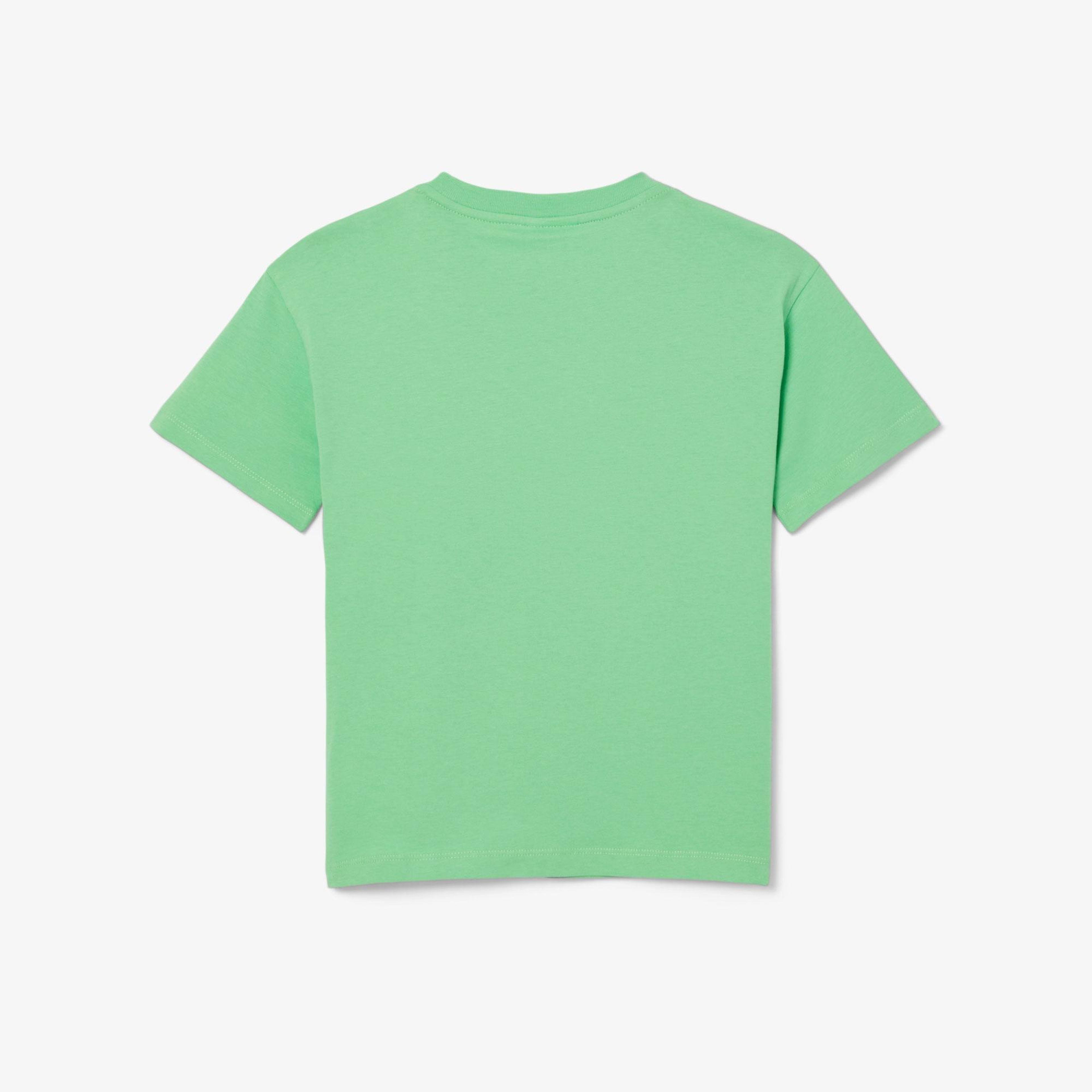 Lacoste Çocuk Bisiklet Yaka Baskılı Yeşil T-shirt