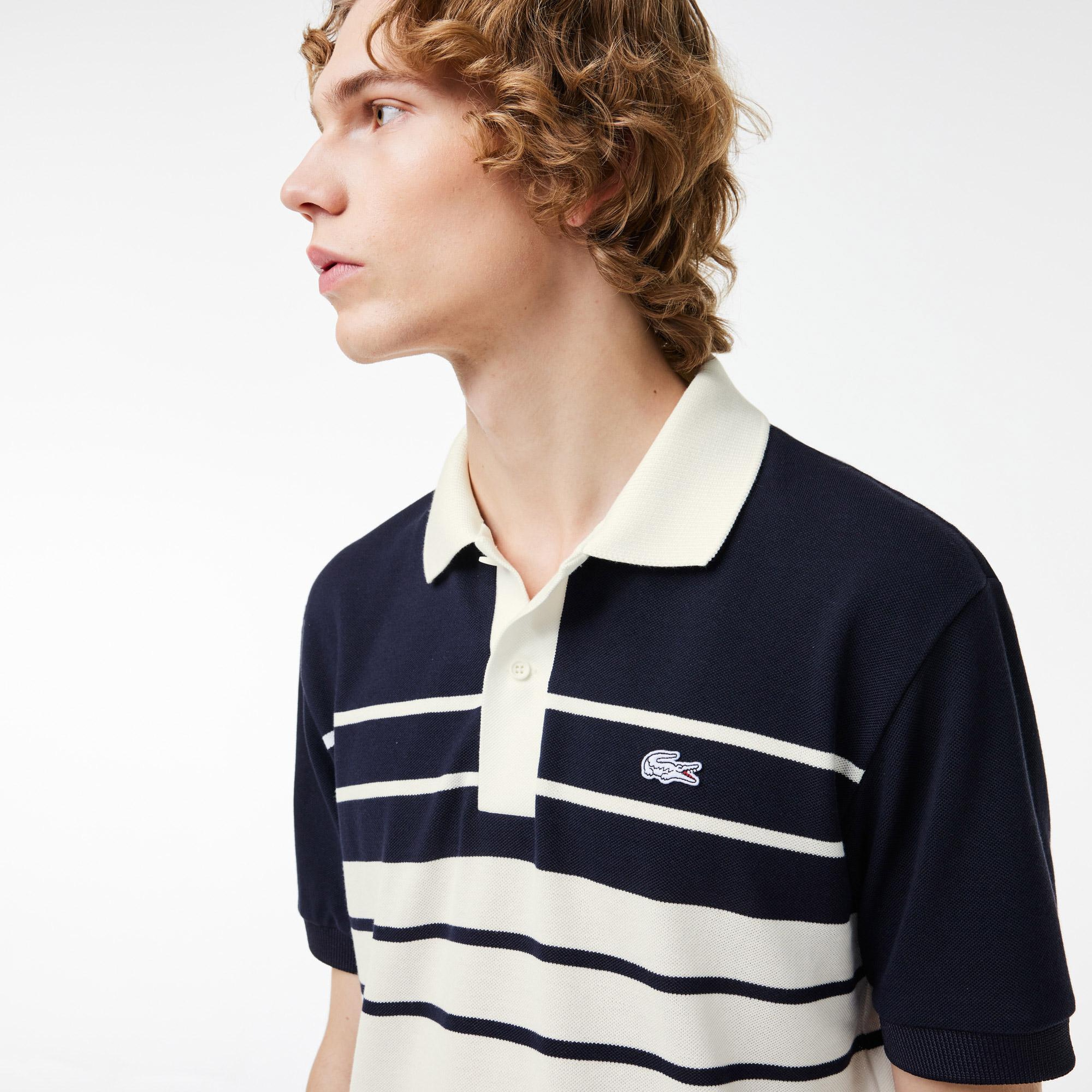 Lacoste L.12.12 Erkek Classic Fit Renk Bloklu Beyaz Polo