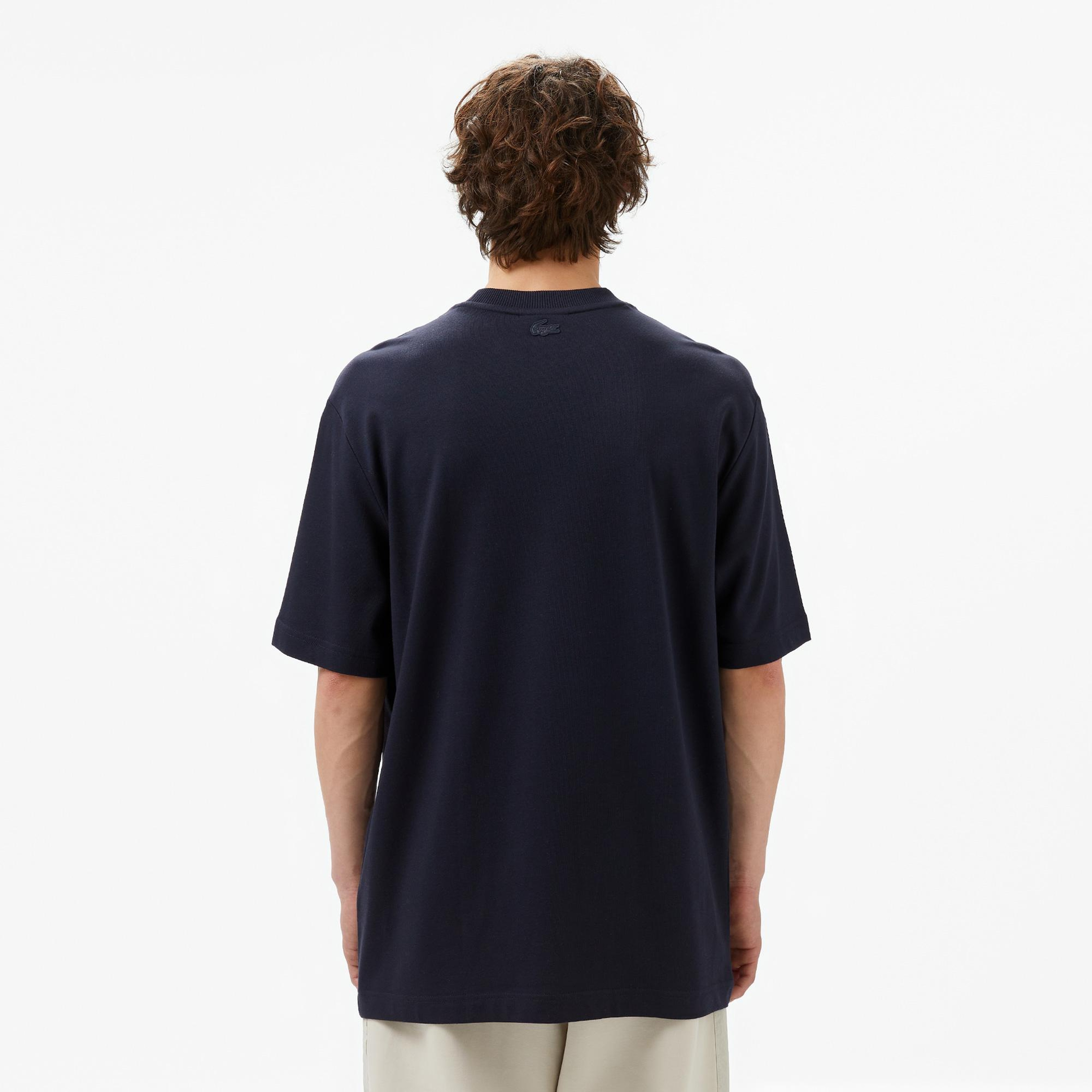 Lacoste Erkek Regular Fit Bisiklet Yaka Baskılı Lacivert T-Shirt