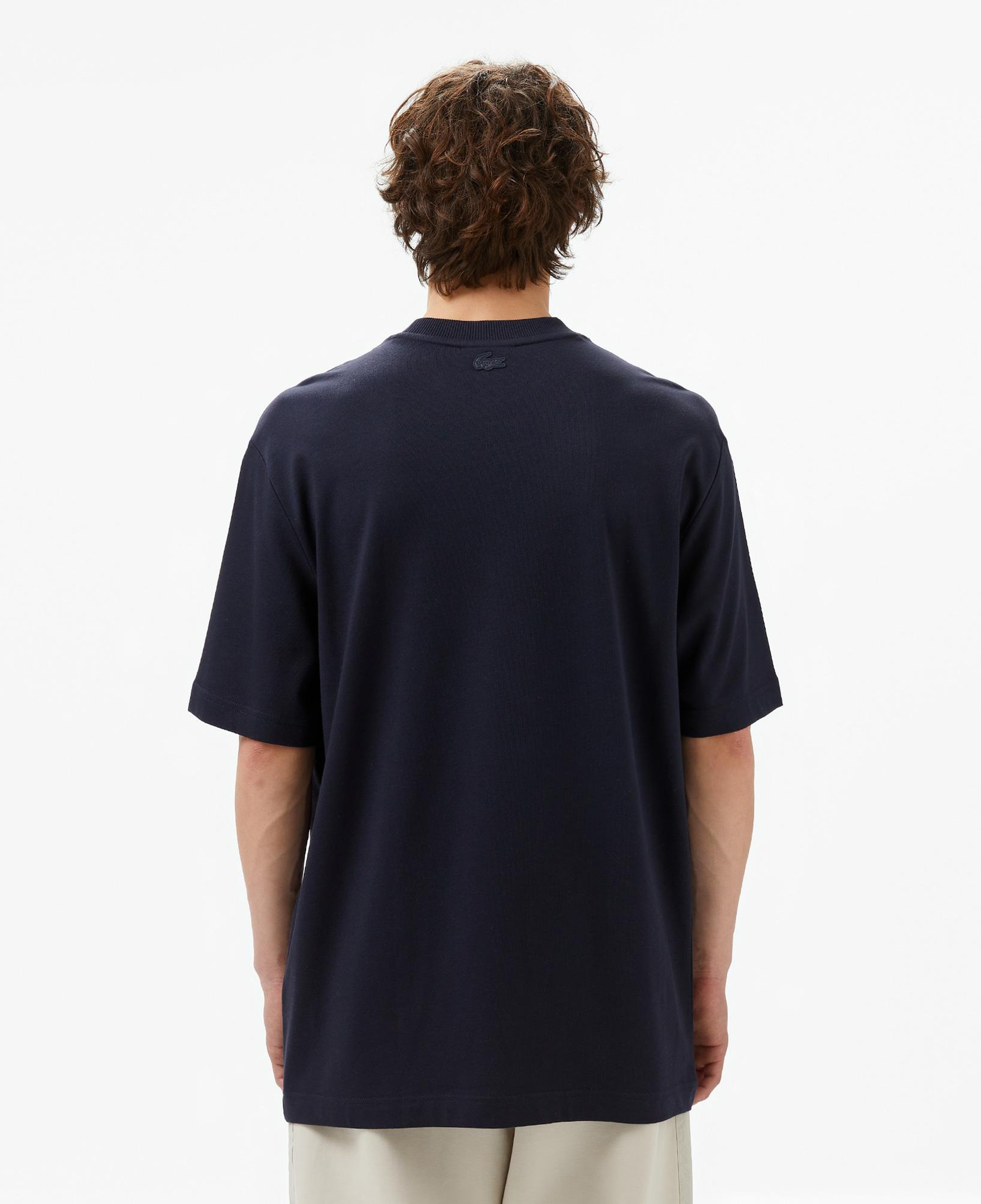 Lacoste Erkek Regular Fit Bisiklet Yaka Baskılı Lacivert T-Shirt