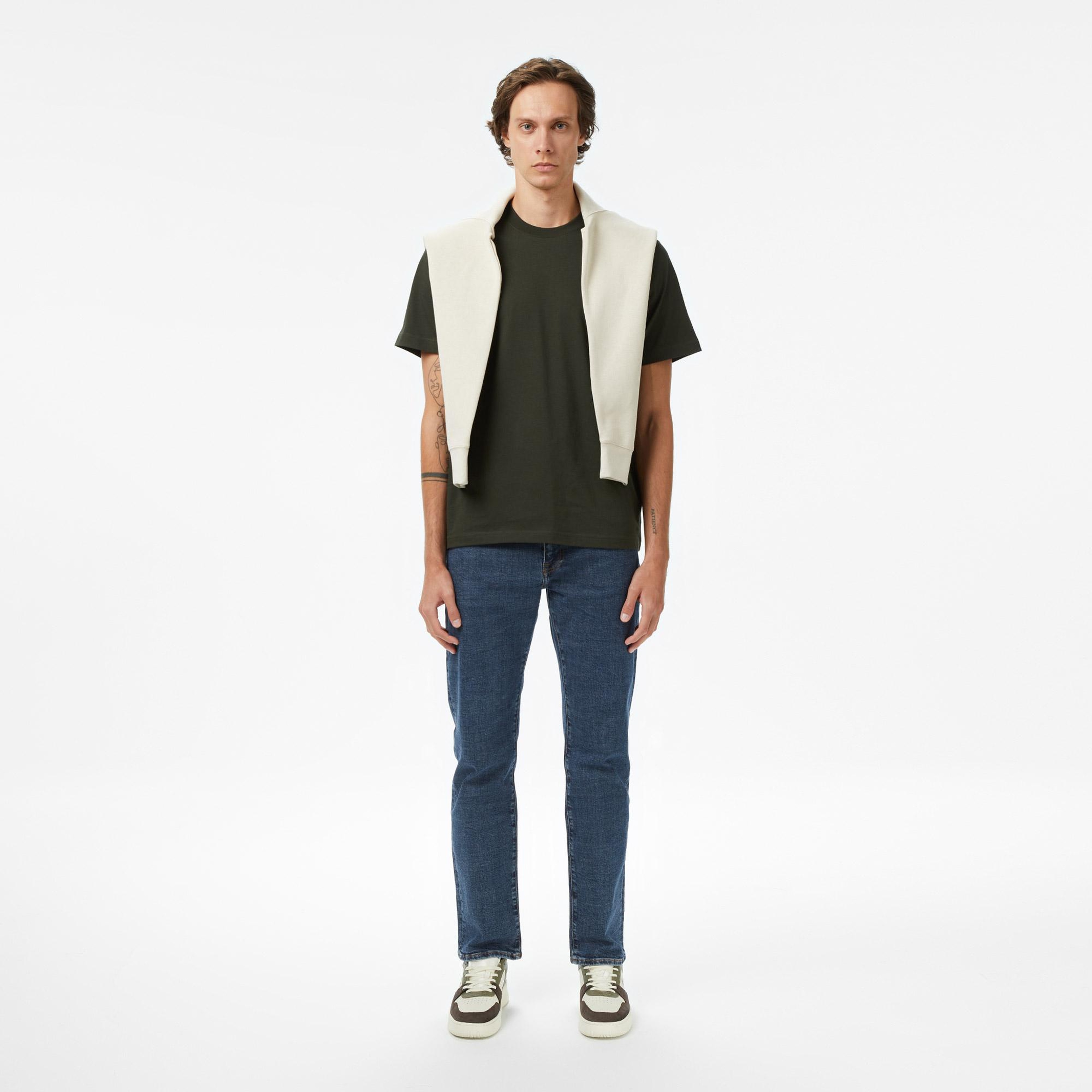 Lacoste Erkek Classic Fit Bisiklet Yaka Haki T-Shirt