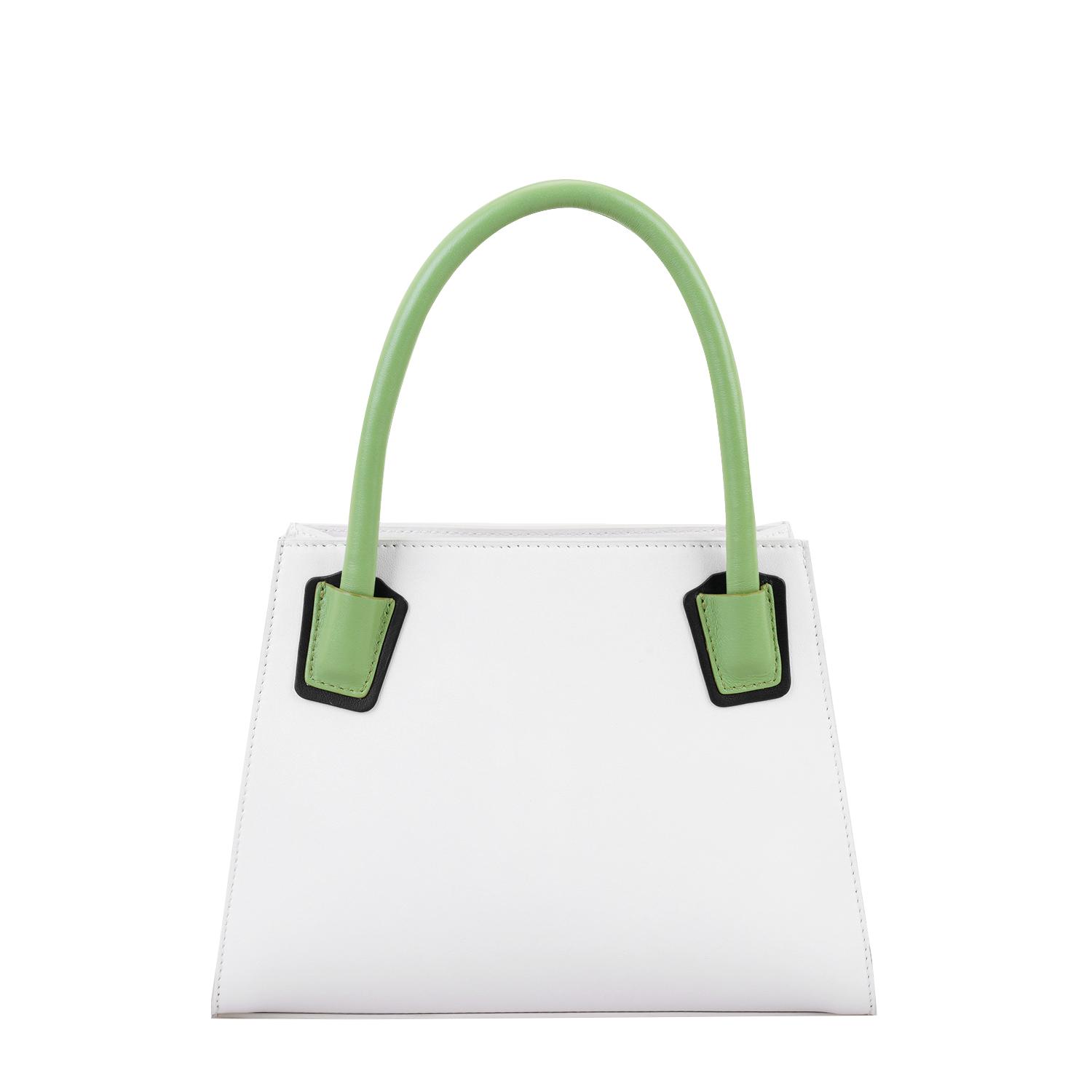 Samen Beyaz Kadın Deri El Çantası