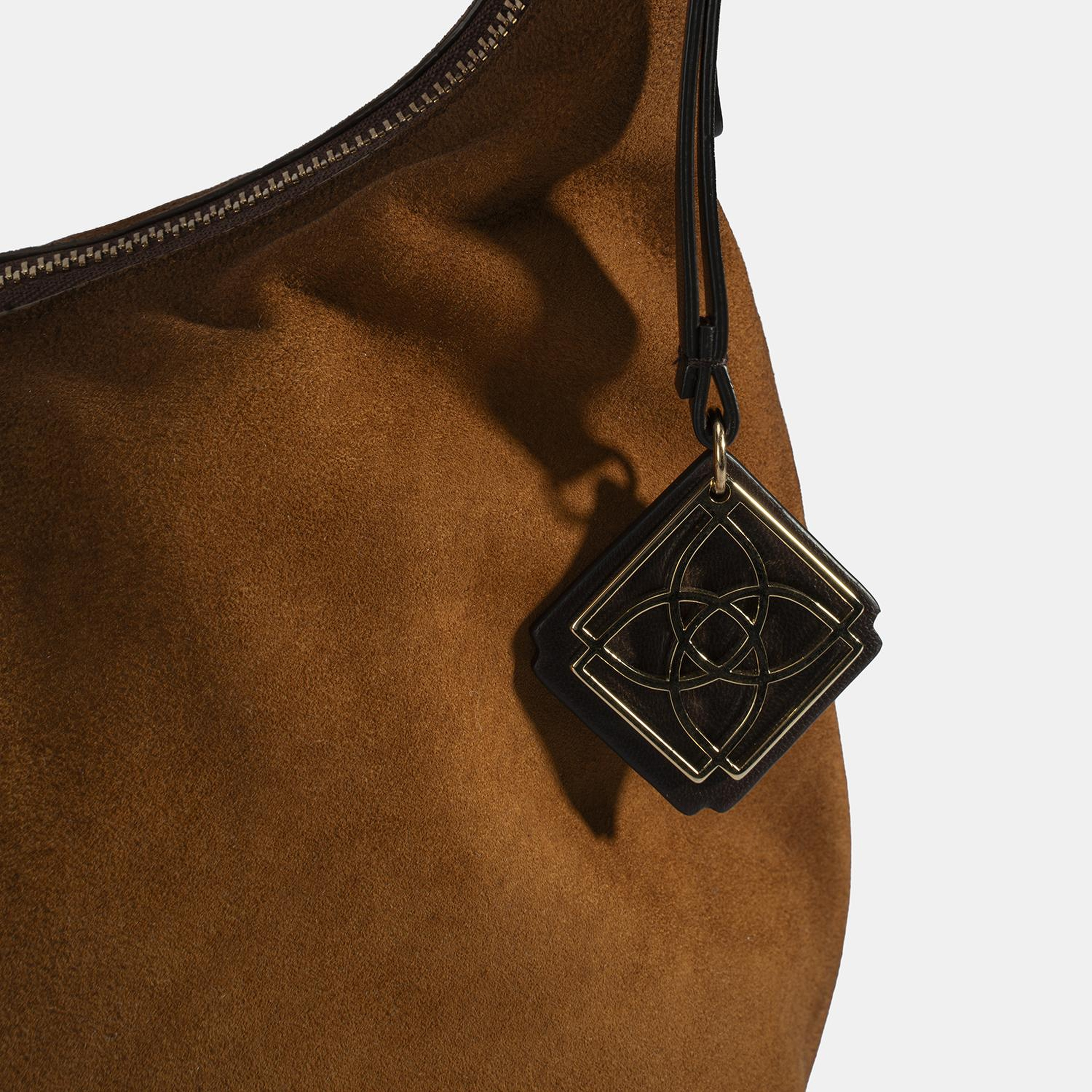 Kadın Taba Süet Deri Omuz Çantası