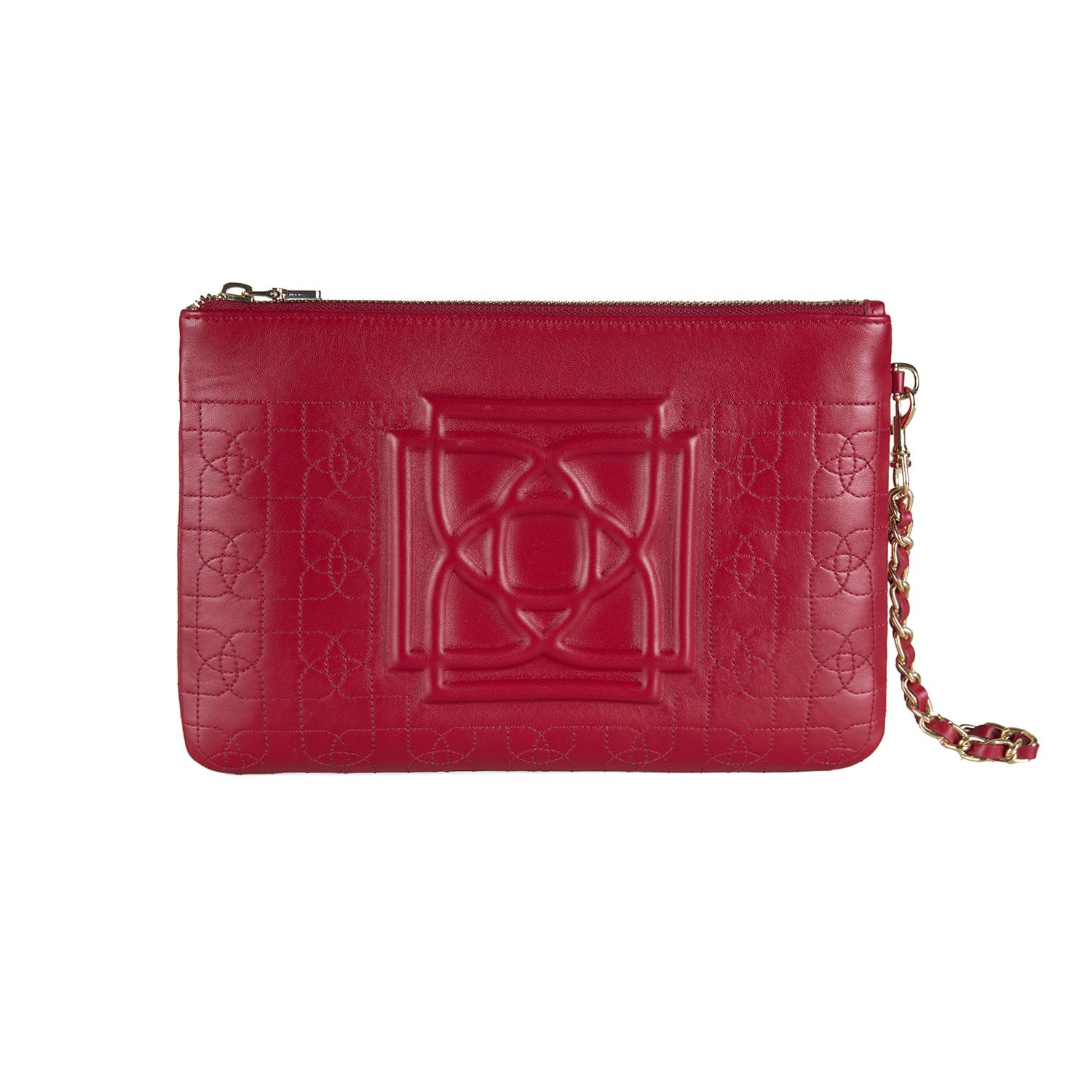 Vionya Kırmızı Nakışlı El Çantası