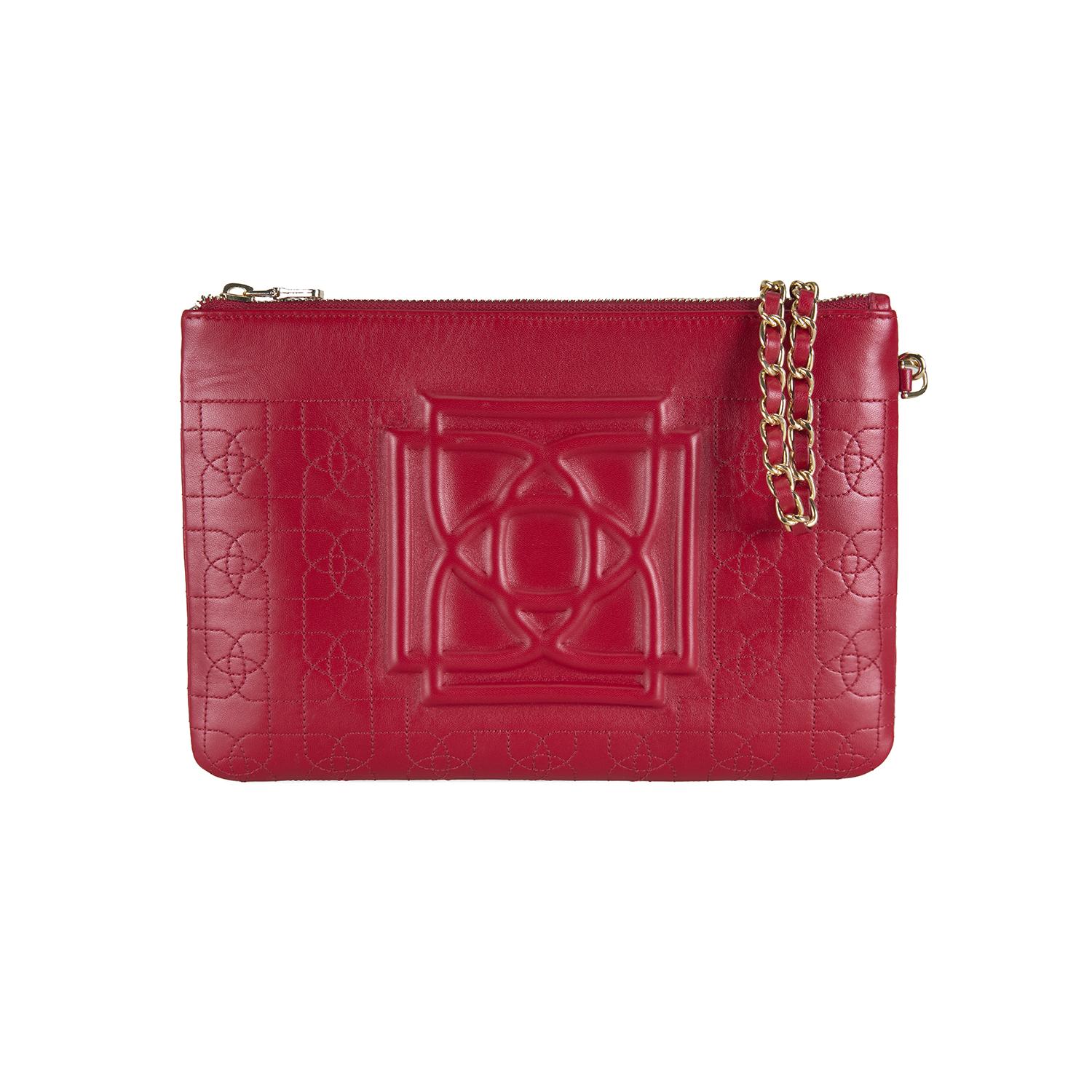 Vionya Kırmızı Nakışlı El Çantası