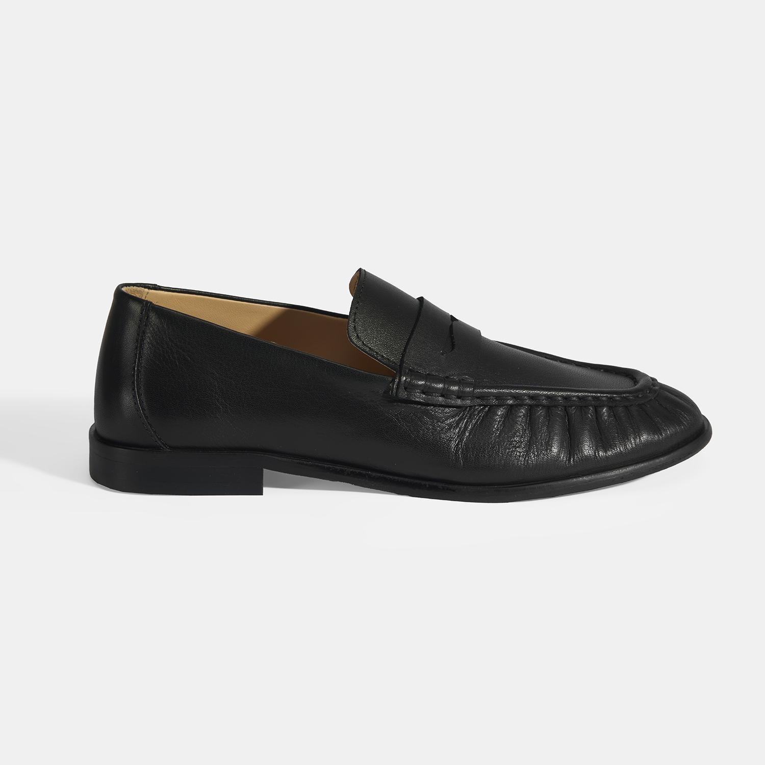 Kadın Siyah Slip-On Deri Loafer.2010054333.Siyah