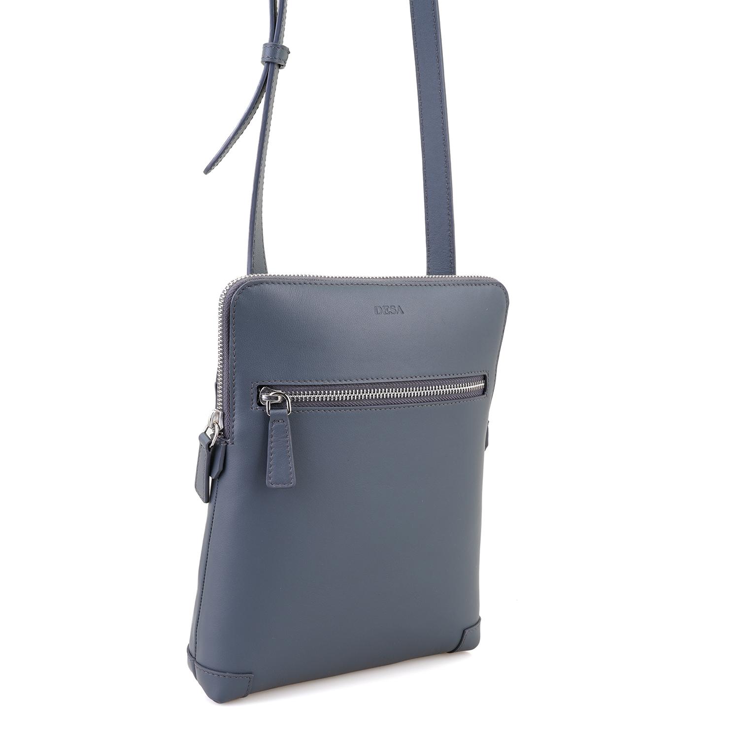 Pranav Gri Erkek Deri Postacı Çantası